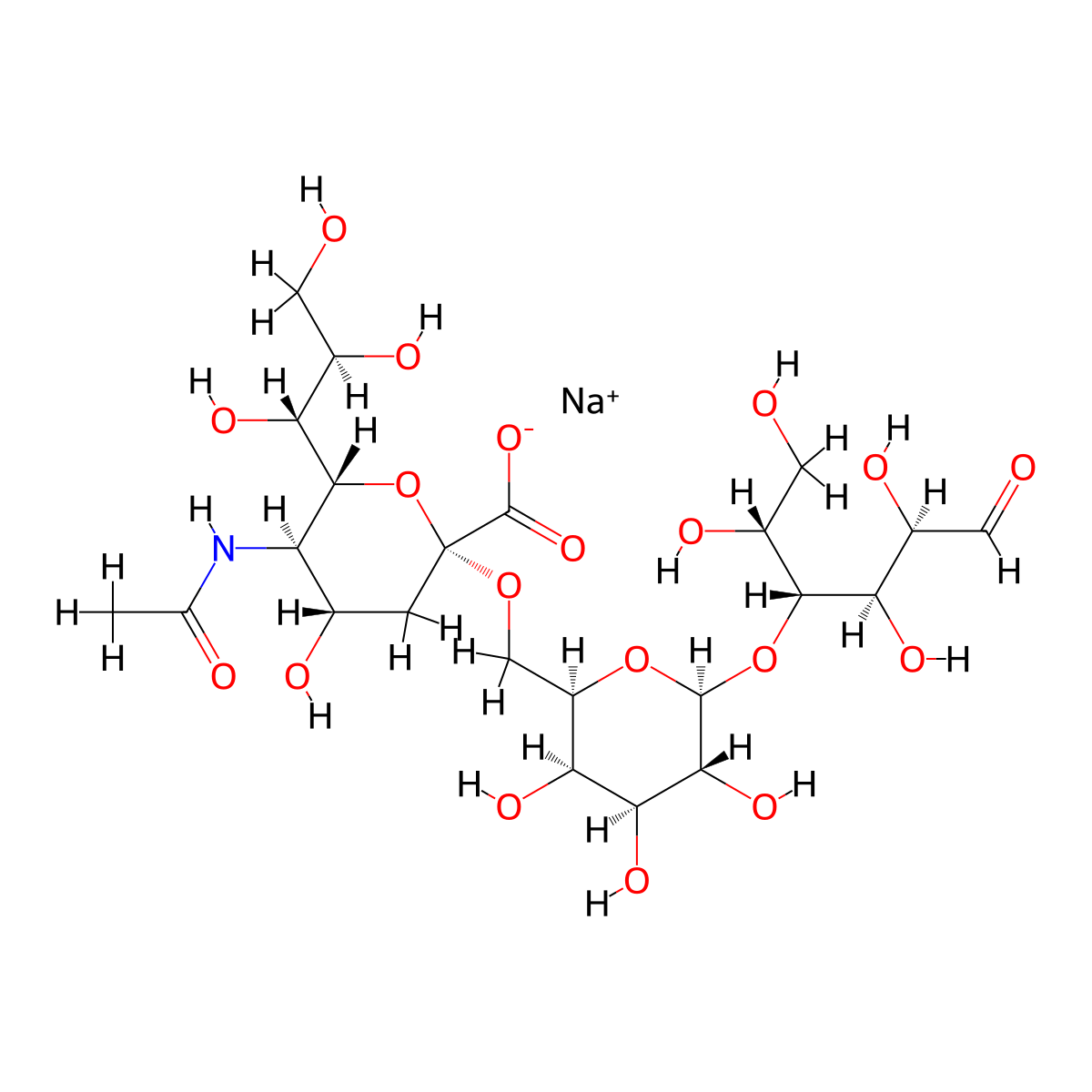 Sodium 6'-sialyllactose molecular structure, CAS 157574-76-0
