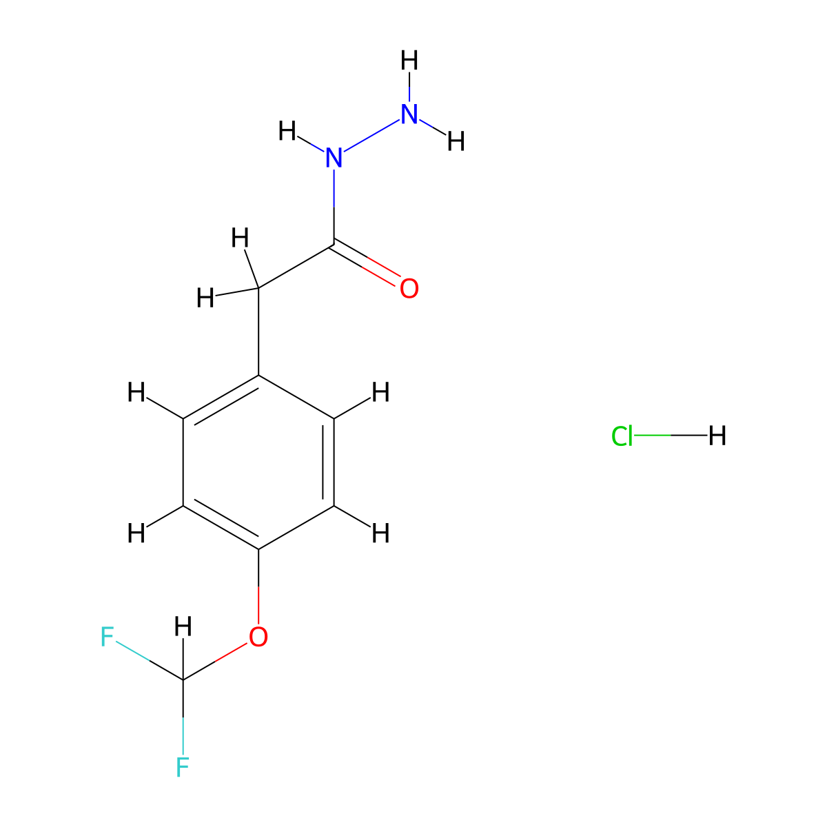 2-(4-(Difluoromethoxy)phenyl)acetohydrazide hcl molecular structure, CAS 1575746-76-7