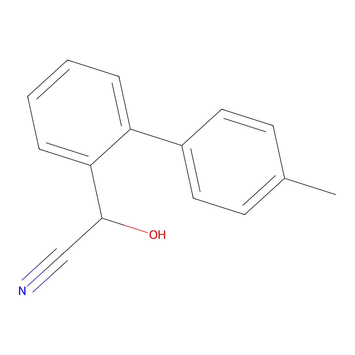 alpha-Hydroxy-(4'-methylbiphenyl-2-yl)acetonitrile molecular structure, CAS 157586-47-5