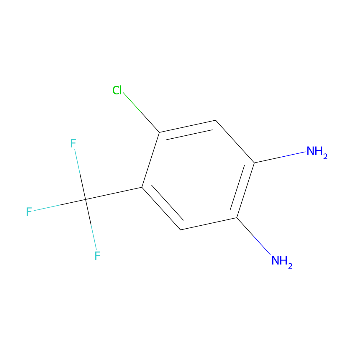 4-Chloro-5-(trifluoromethyl)benzene-1,2-diamine molecular structure, CAS 157590-59-5