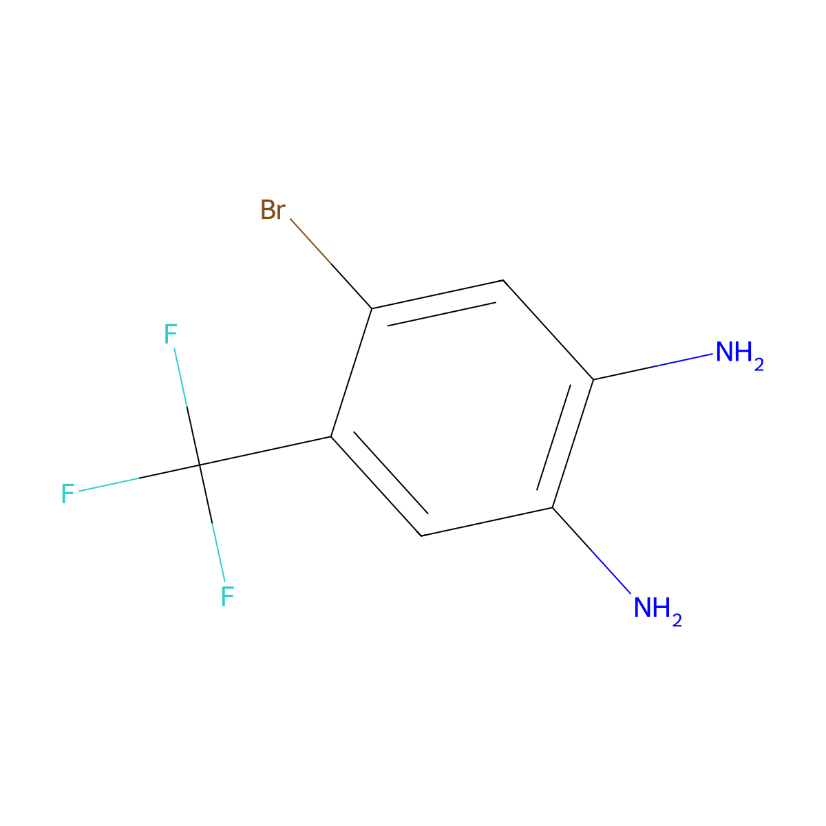 4-Bromo-5-(trifluoromethyl)benzene-1,2-diamine molecular structure, CAS 157590-60-8