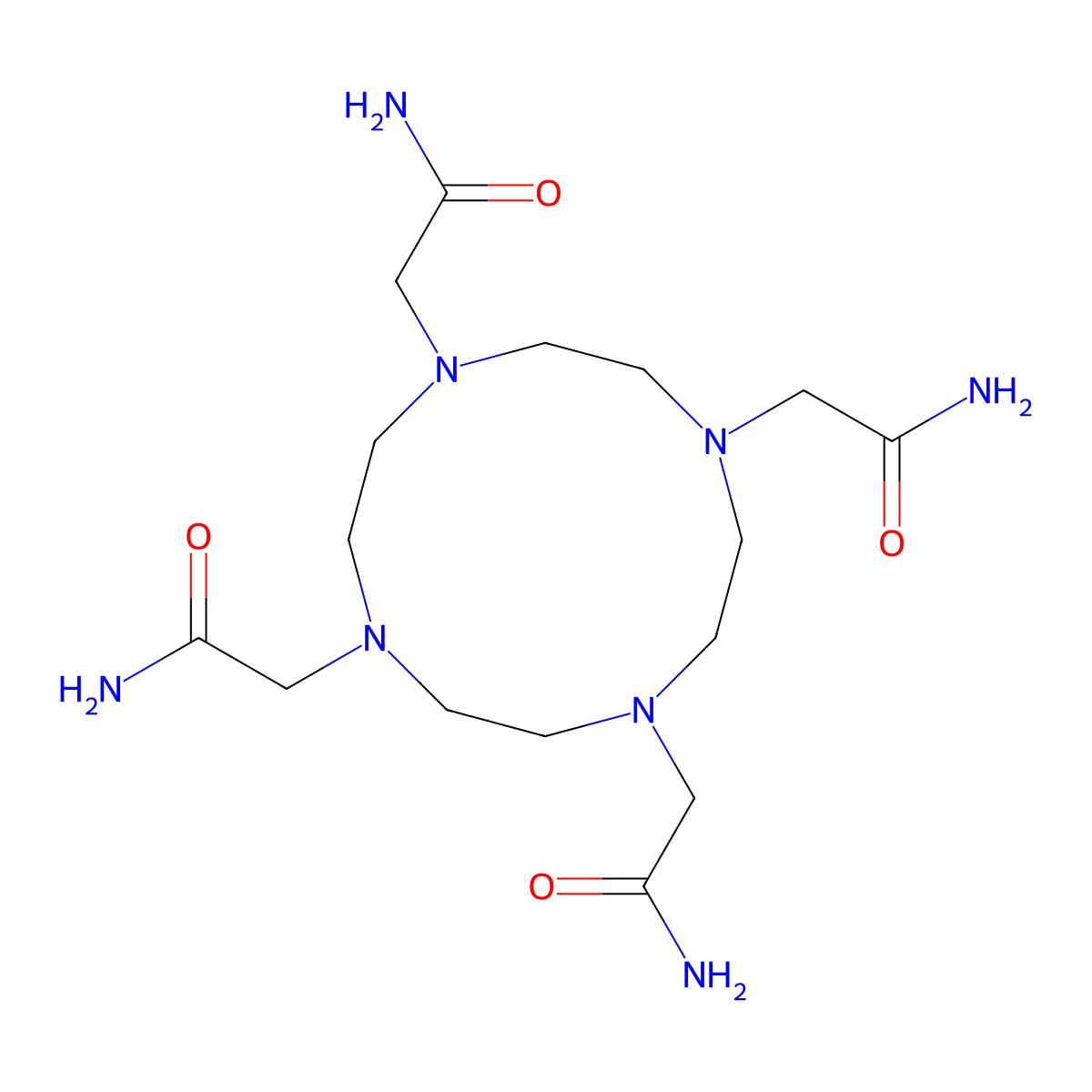 1,4,7,10-Tetrakis(carbamoylmethyl)-1,4,7,10-tetraazacyclododecane molecular structure, CAS 157599-02-5