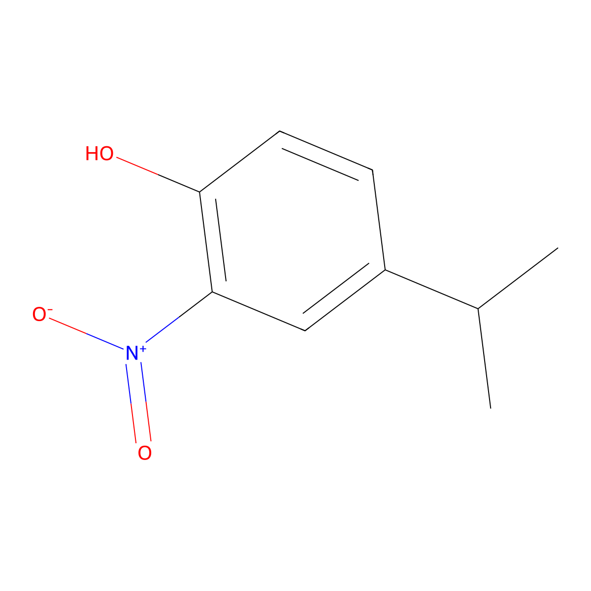 2-Nitro-4-(propan-2-yl)phenol molecular structure, CAS 1576-10-9