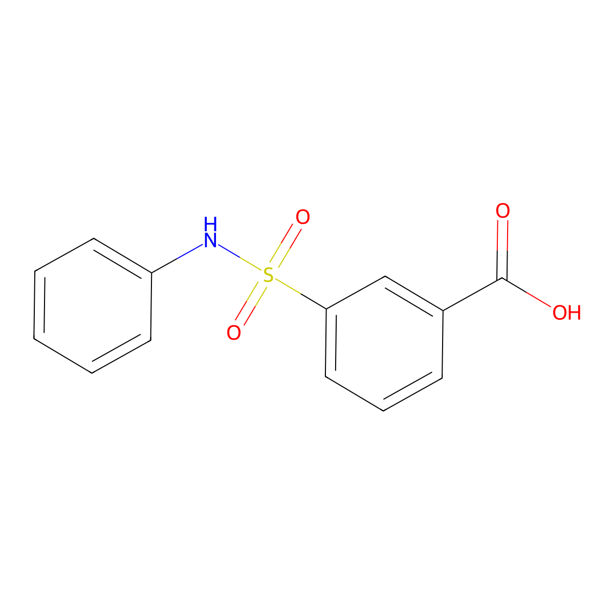 3-(Phenylsulfamoyl)benzoic acid molecular structure, CAS 1576-45-0