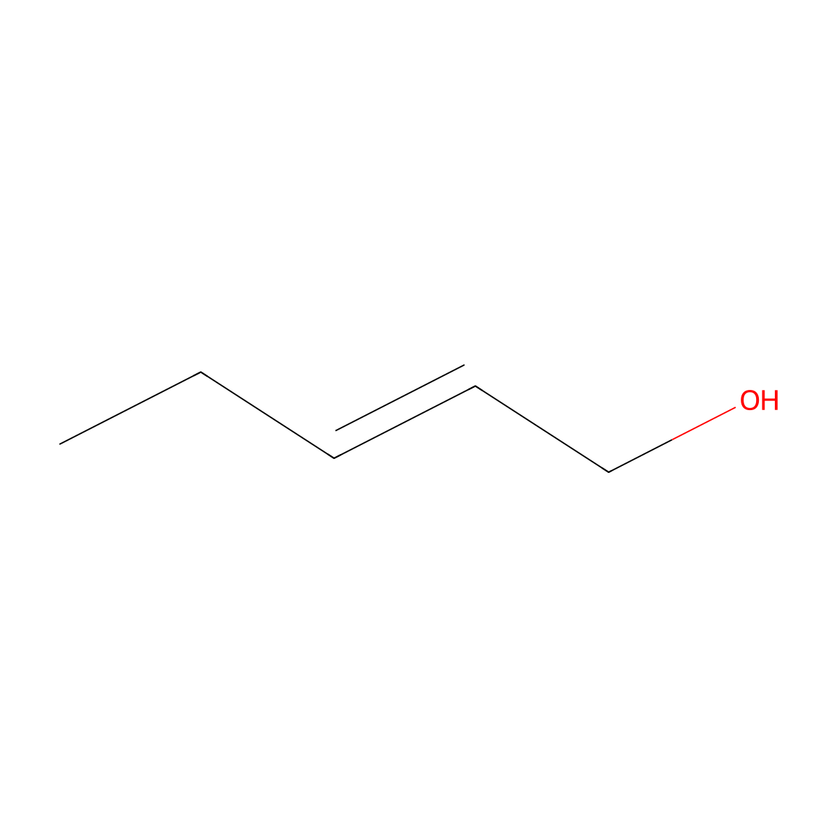 2-Penten-1-ol molecular structure, CAS 1576-96-1