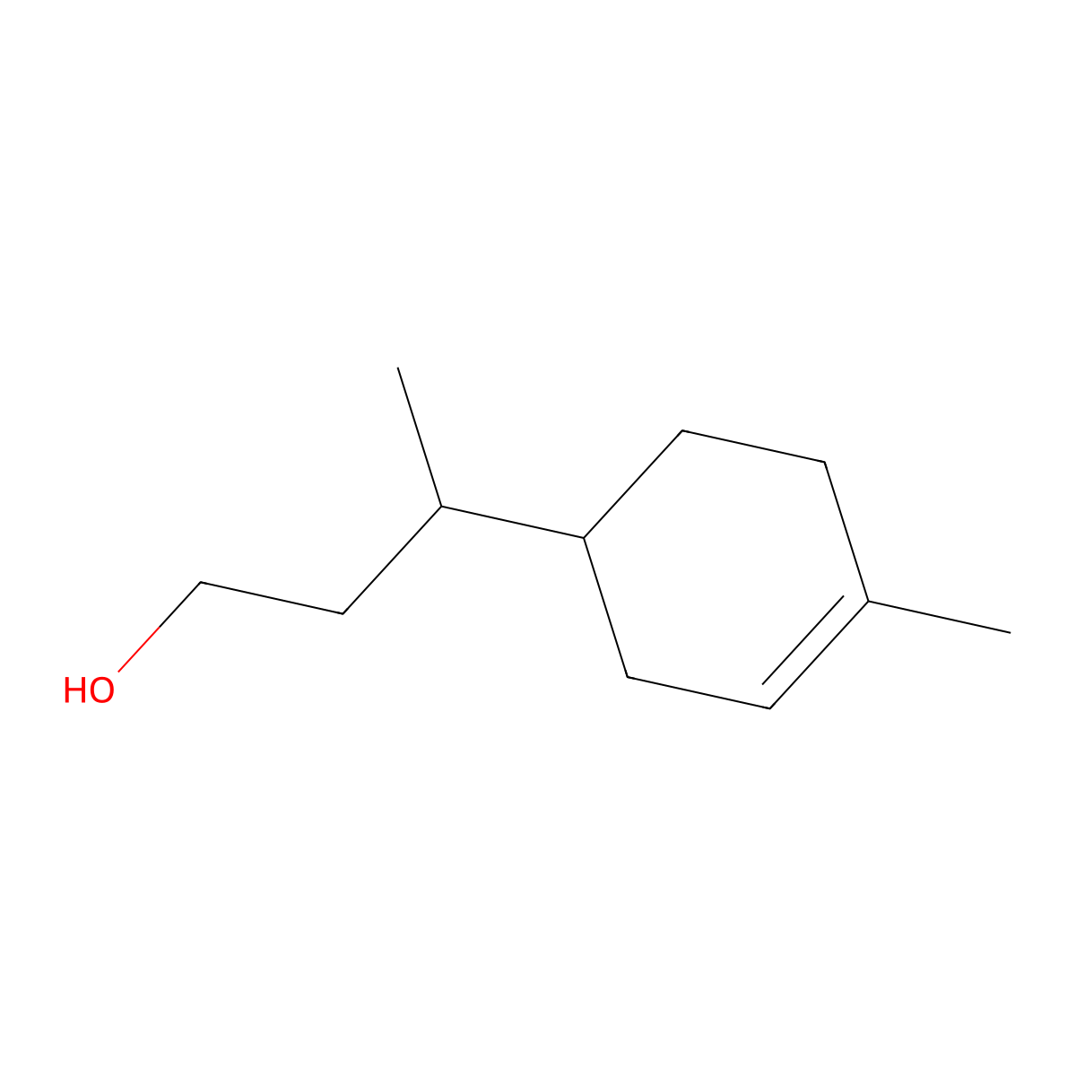 Methylcyclohexenyl butanol molecular structure, CAS 15760-18-6