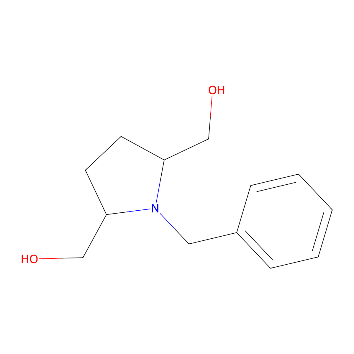 trans-(1-Benzylpyrrolidine-2,5-diyl)dimethanol molecular structure, CAS 157604-84-7