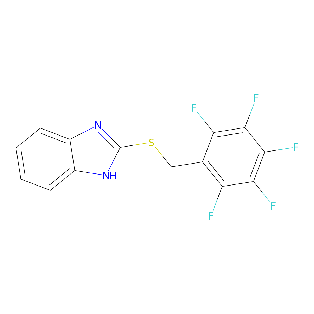 2-(2,3,4,5,6-Pentafluoro-benzylsulfanyl)-1H-benzoimidazole molecular structure, CAS 157609-68-2
