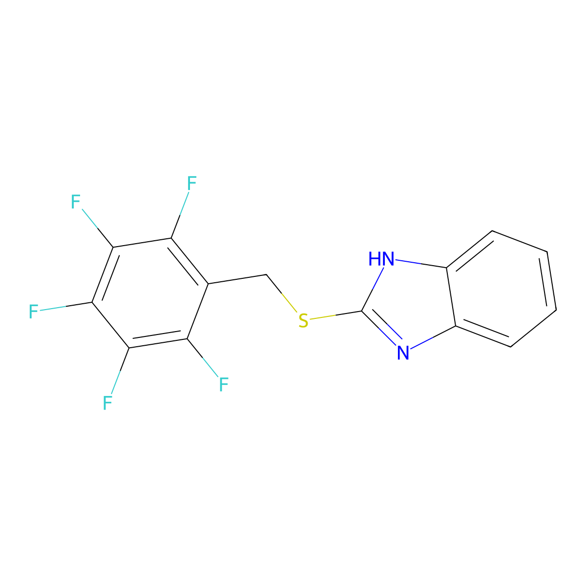 2-(2,3,4,5,6-Pentafluoro-benzylsulfanyl)-1H-benzoimidazole molecular structure, CAS 157609-68-2