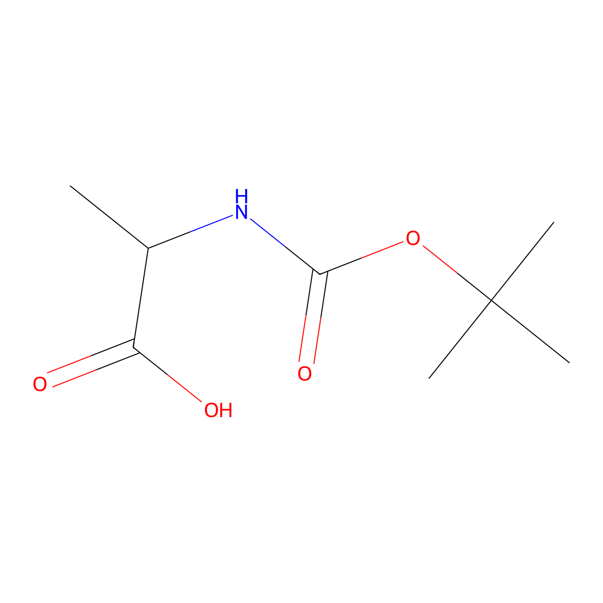 Tert-butoxycarbonylalanine molecular structure, CAS 15761-38-3