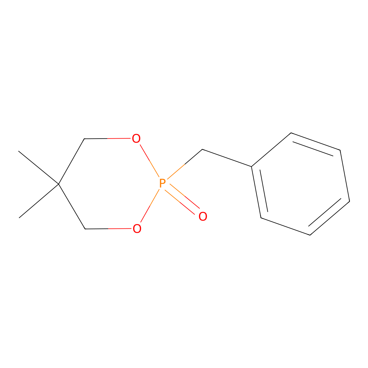 1,3,2-Dioxaphosphorinane, 5,5-dimethyl-2-(phenylmethyl)-, 2-oxide molecular structure, CAS 15761-96-3