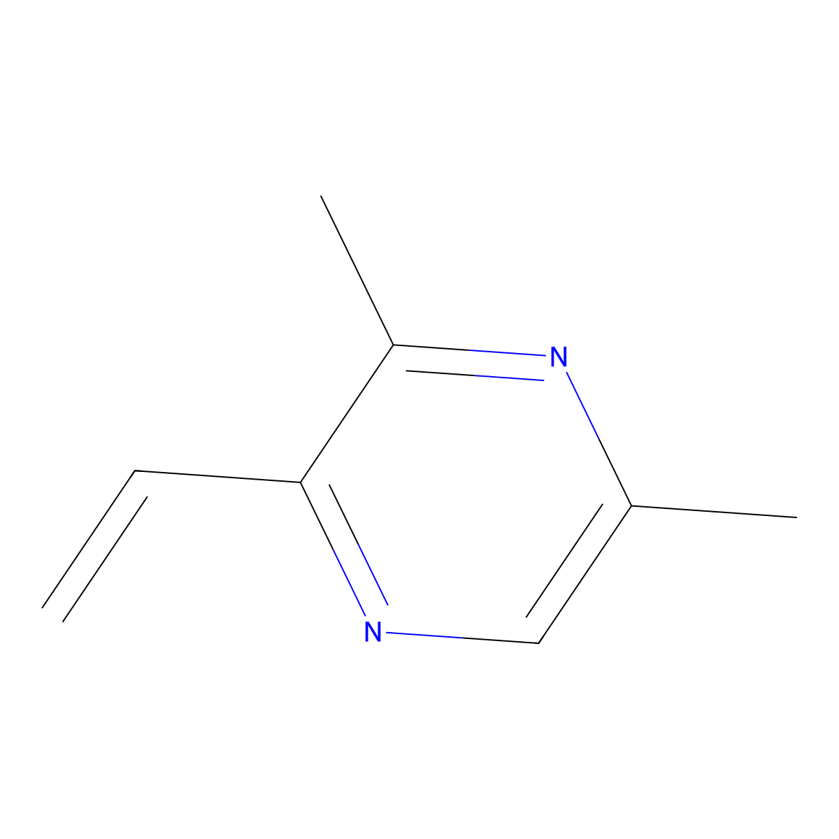 2-Ethenyl-3,5-dimethylpyrazine molecular structure, CAS 157615-33-3