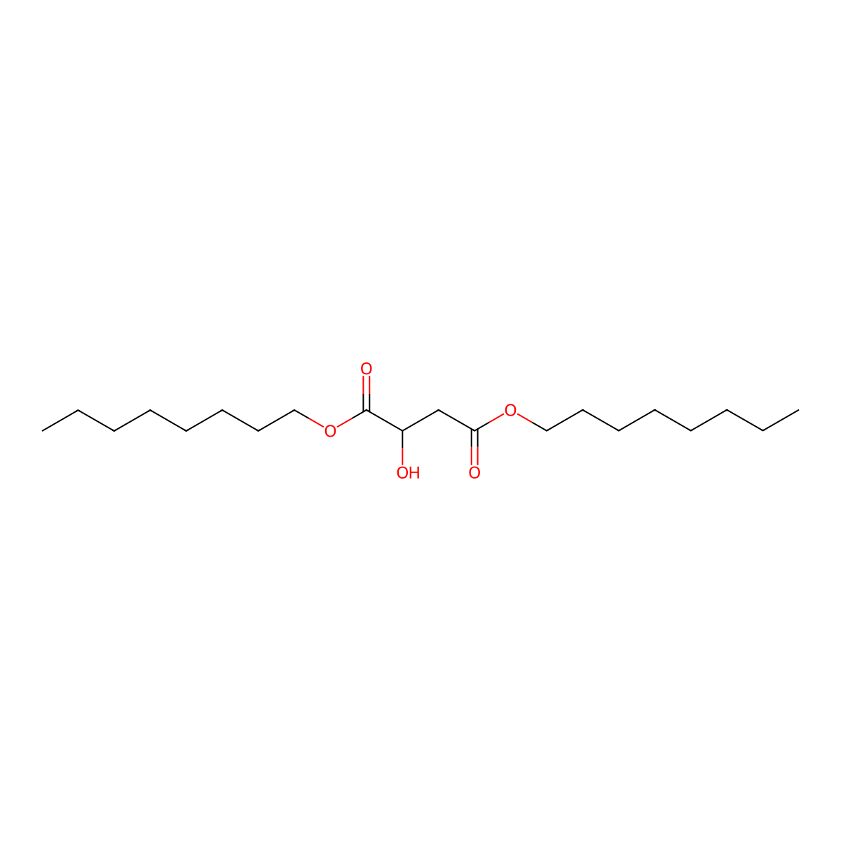 Dioctyl 2-hydroxybutanedioate molecular structure, CAS 15763-02-7