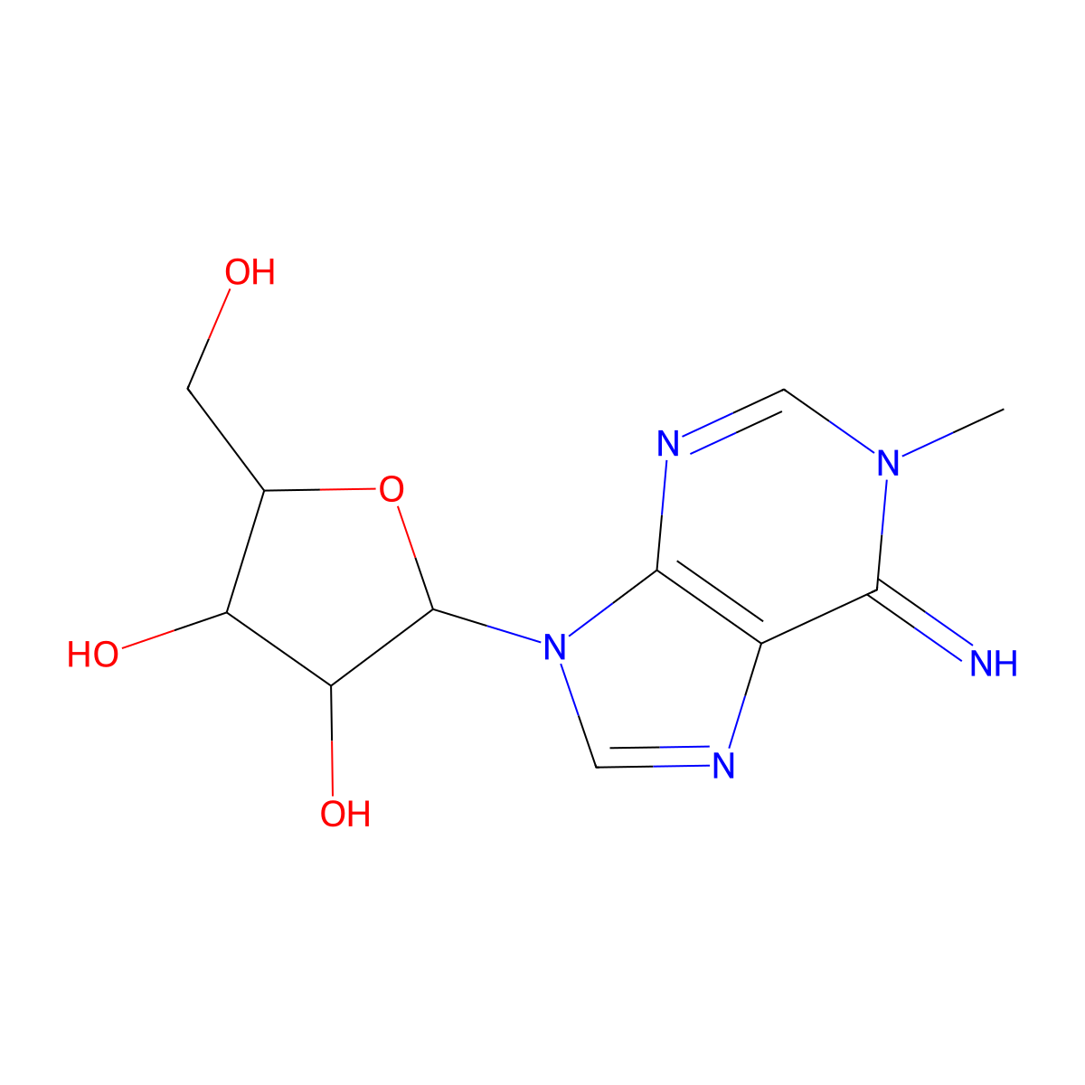 1-Methyladenosine molecular structure, CAS 15763-06-1