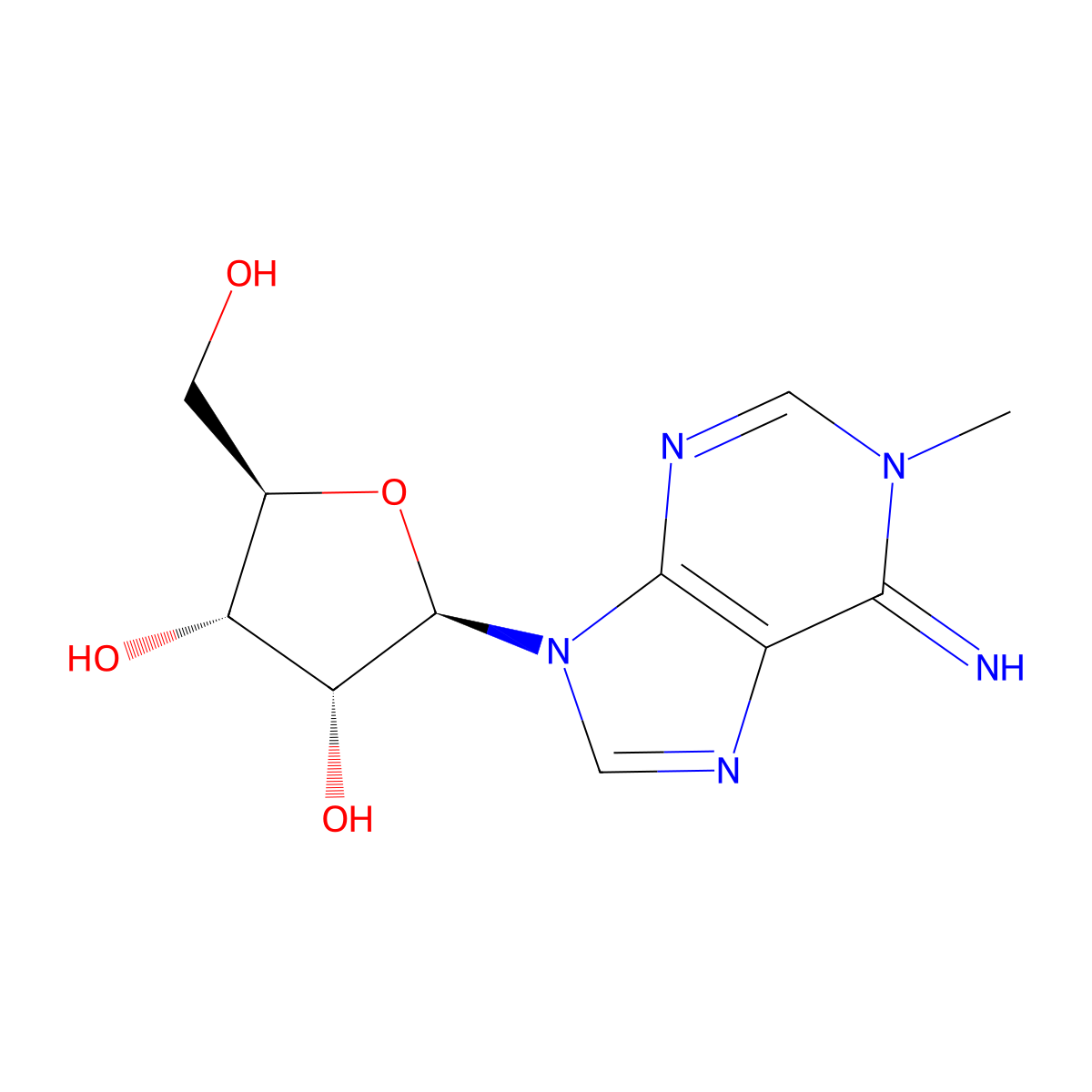 1-Methyladenosine molecular structure, CAS 15763-06-1