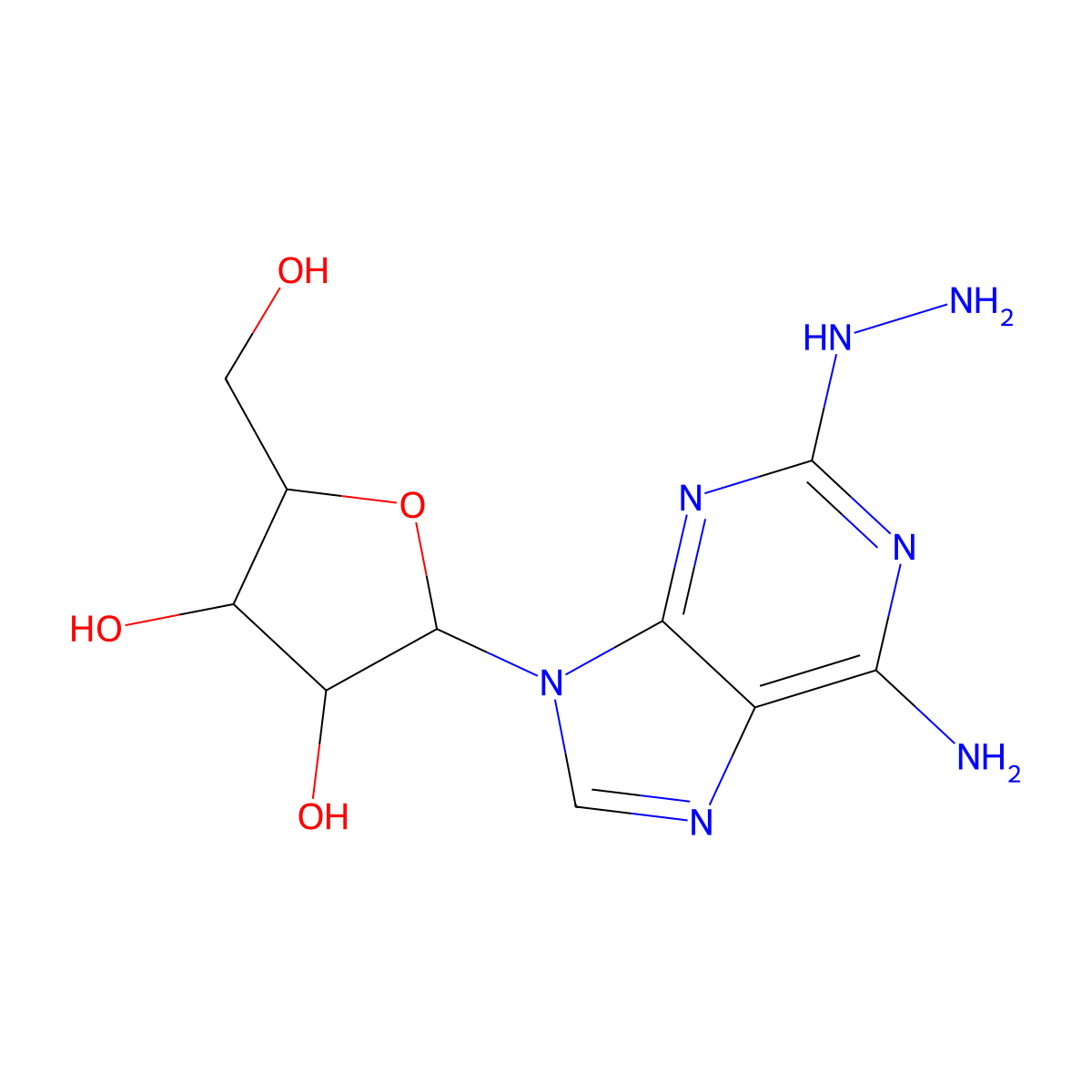 2-Hydrazinoadenosine molecular structure, CAS 15763-11-8