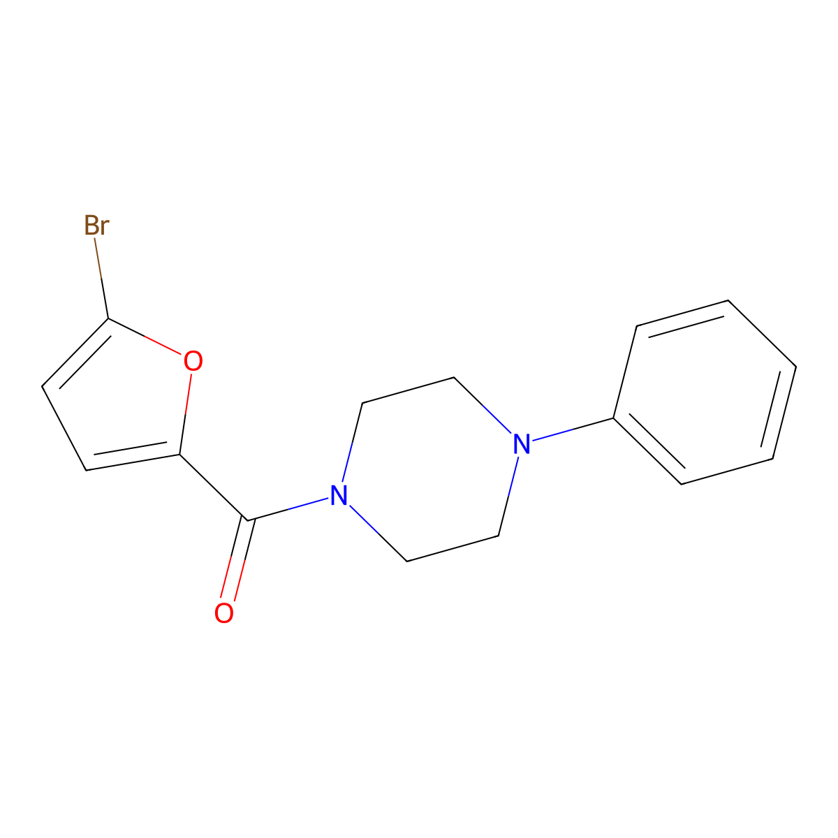 (5-Bromofuran-2-yl)-(4-phenylpiperazin-1-yl)methanone molecular structure, CAS 157642-11-0