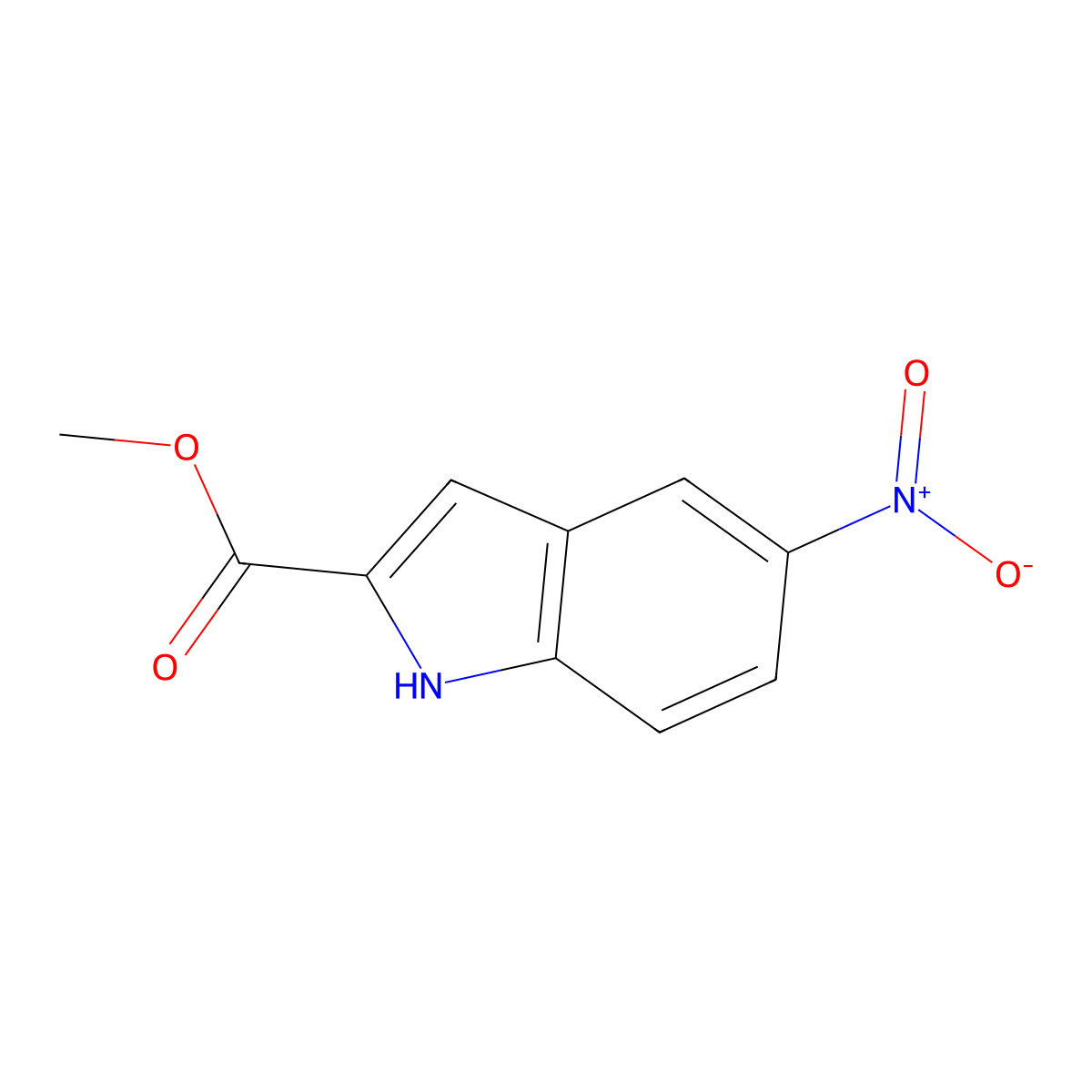 Methyl 5-nitro-1H-indole-2-carboxylate molecular structure, CAS 157649-56-4
