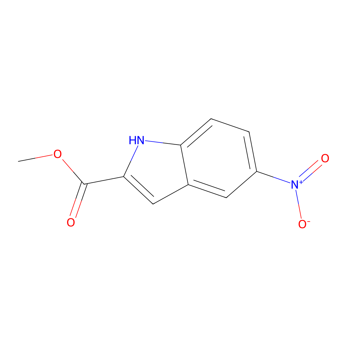 Methyl 5-nitro-1H-indole-2-carboxylate molecular structure, CAS 157649-56-4