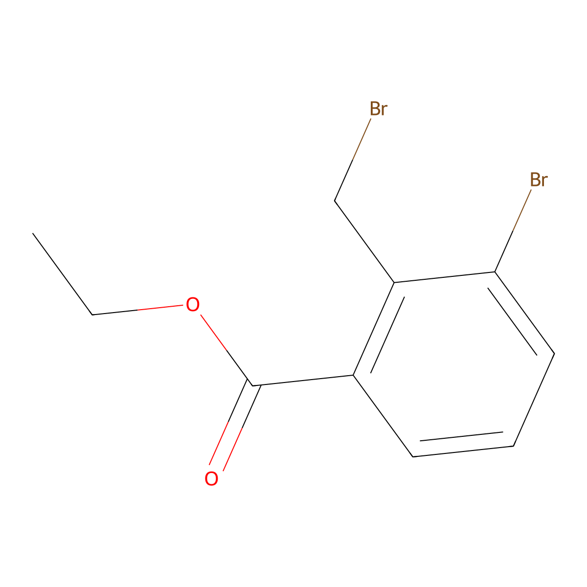 Ethyl 3-bromo-2-(bromomethyl)benzoate molecular structure, CAS 157652-24-9