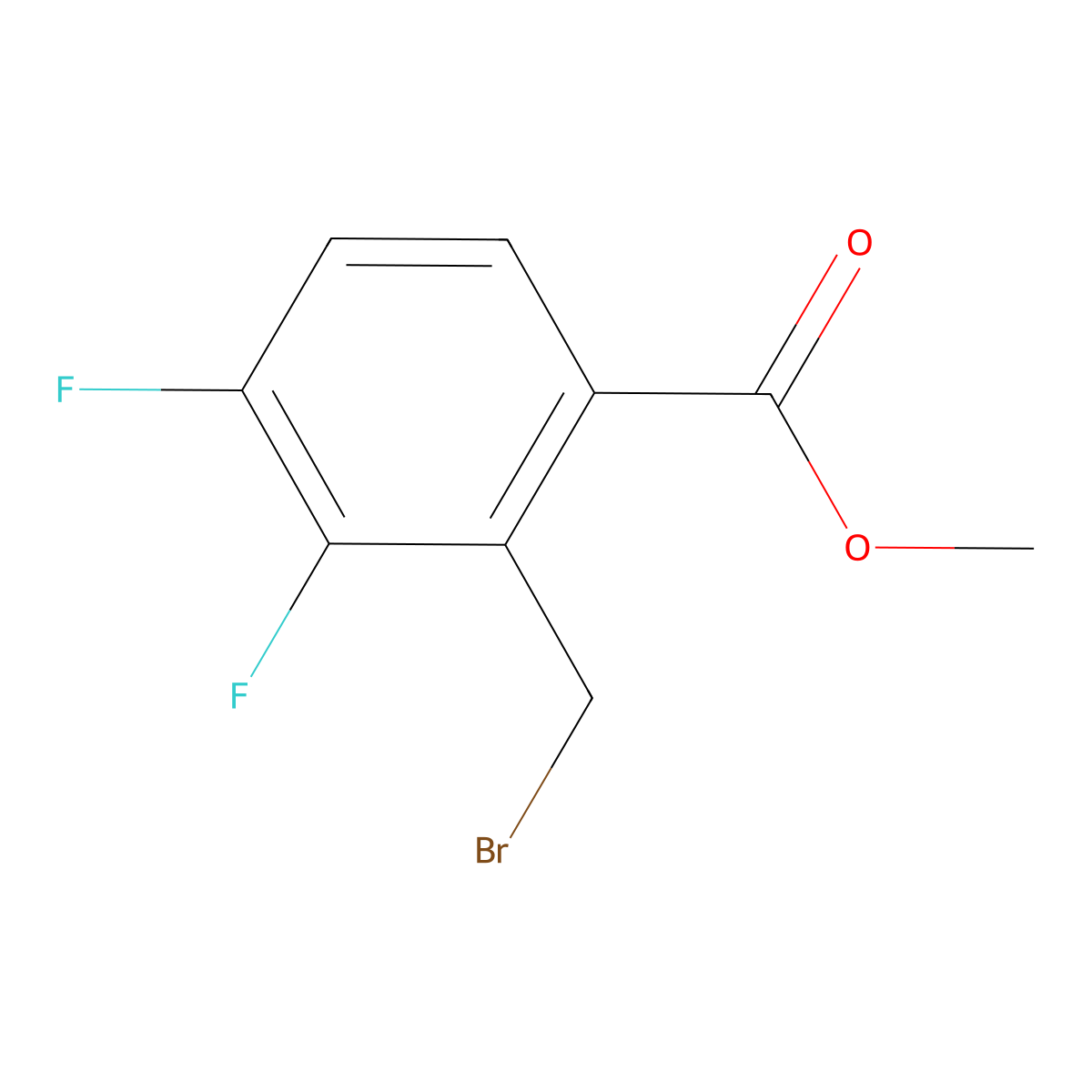 Benzoic acid, 2-(bromomethyl)-3,4-difluoro-, methyl ester molecular structure, CAS 157652-27-2