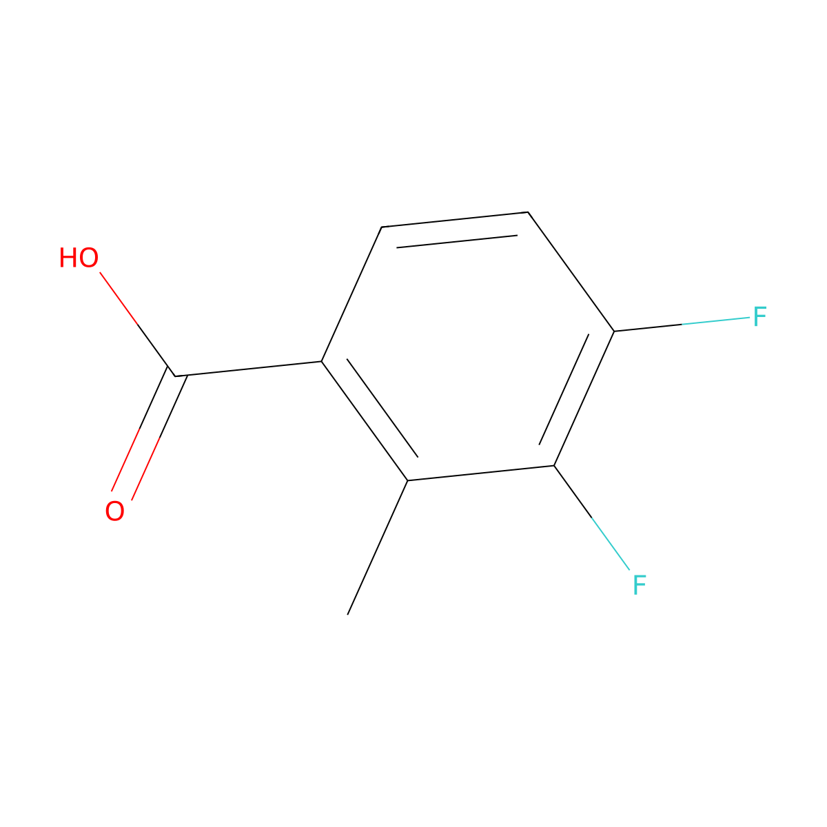 3,4-Difluoro-2-methylbenzoic acid molecular structure, CAS 157652-31-8
