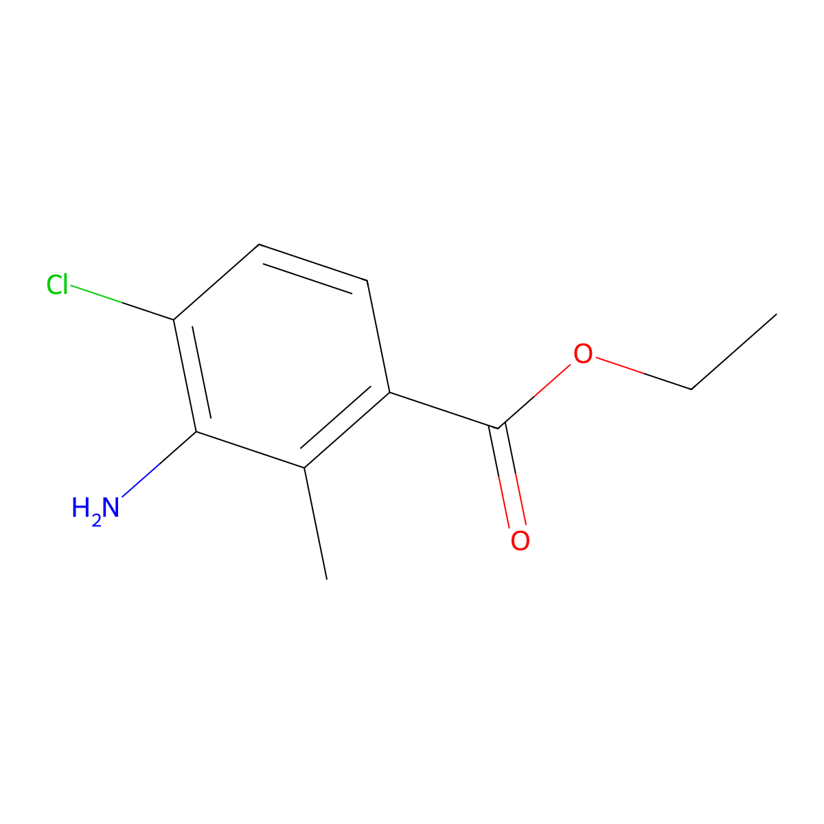 Ethyl 3-amino-4-chloro-2-methylbenzoate molecular structure, CAS 157652-34-1