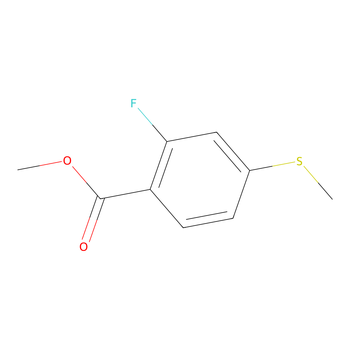 Methyl 2-fluoro-4-(methylthio)benzoate molecular structure, CAS 157652-35-2