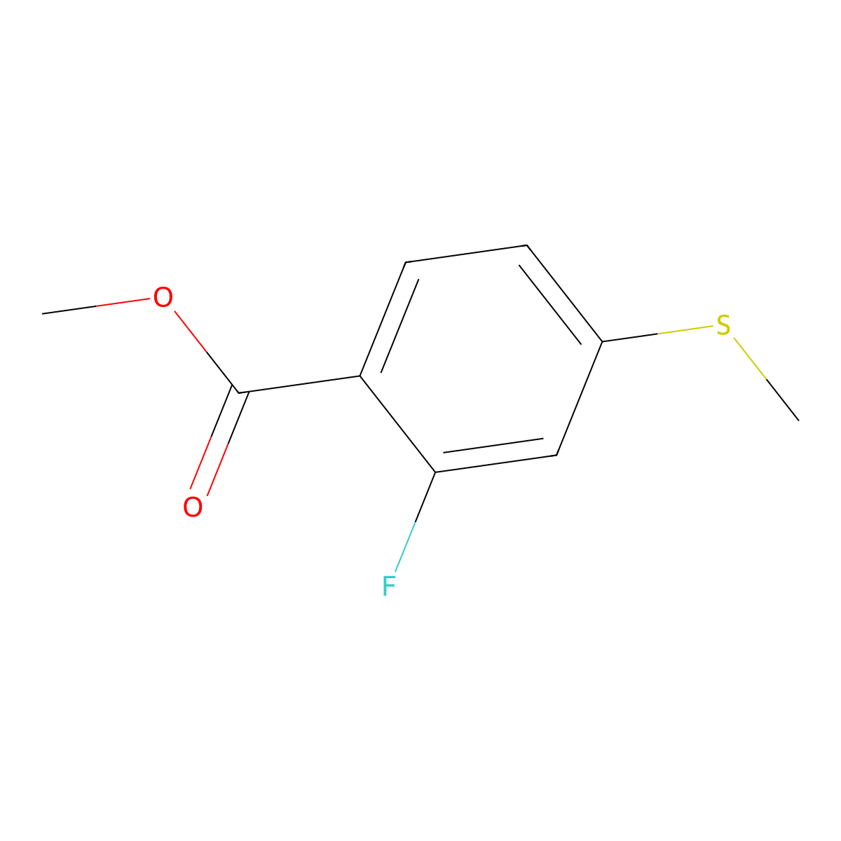Methyl 2-fluoro-4-(methylthio)benzoate molecular structure, CAS 157652-35-2