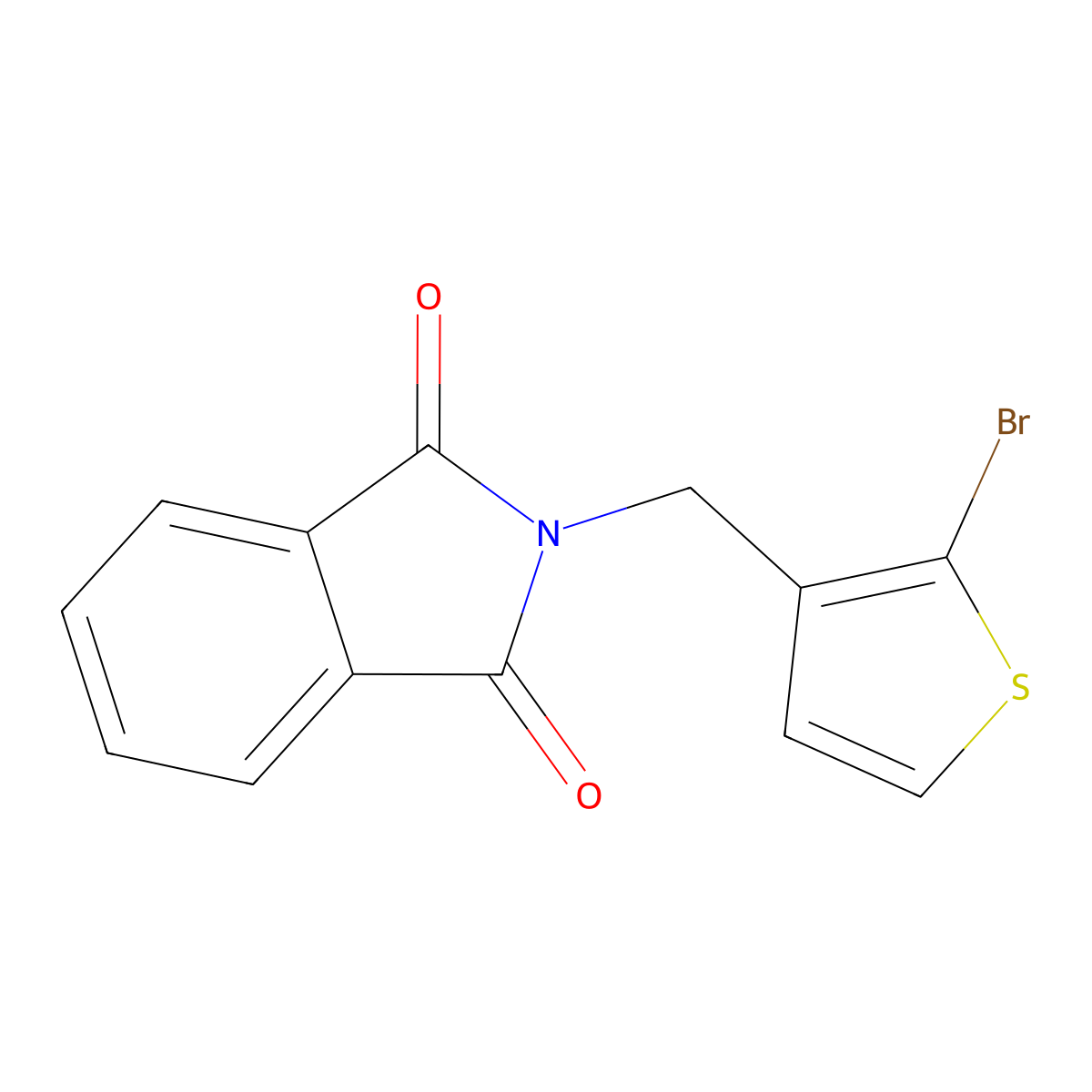 2-[(2-bromothiophen-3-yl)methyl]-2,3-dihydro-1H-isoindole-1,3-dione molecular structure, CAS 157664-45-4
