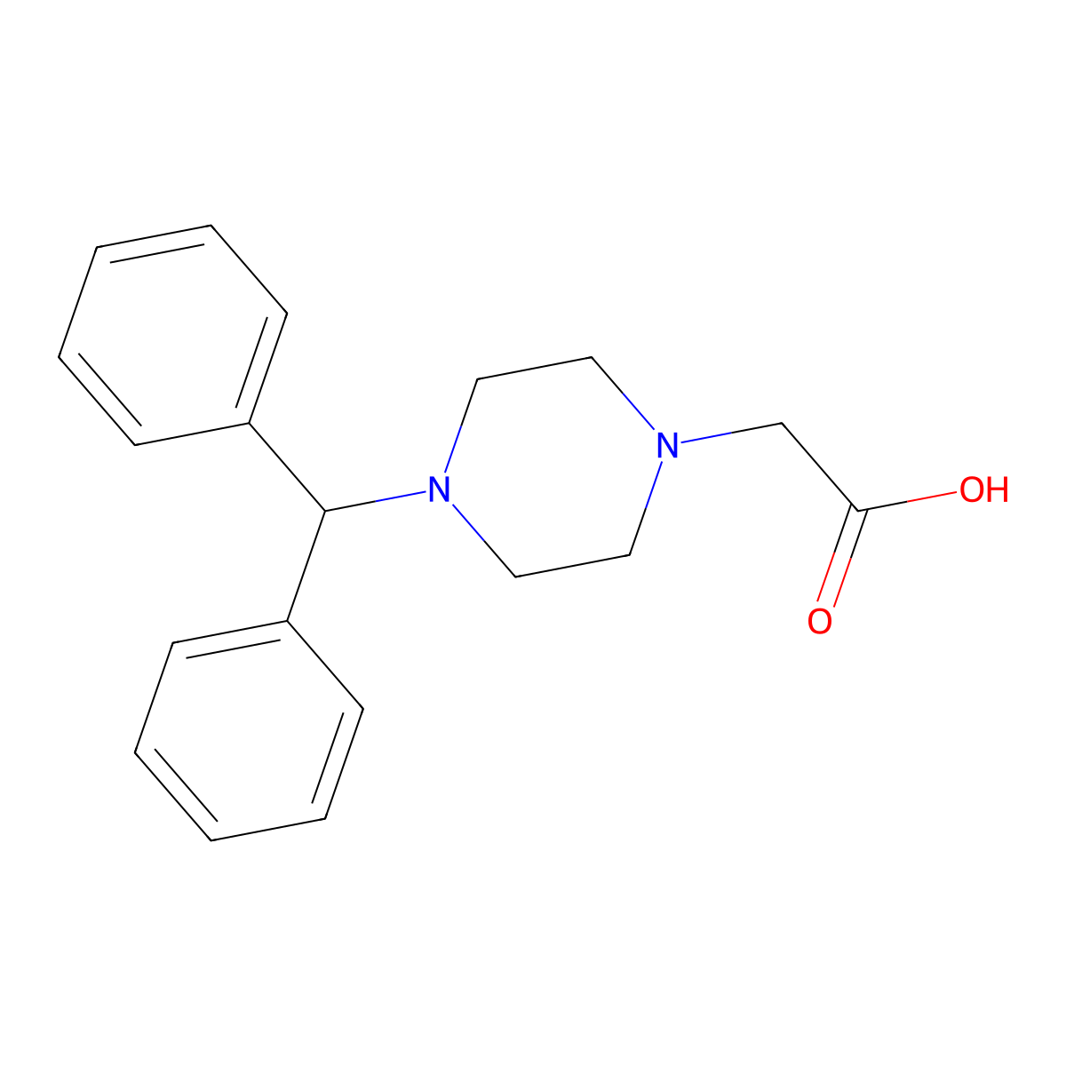 (4-Benzhydryl-piperazin-1-yl)-acetic acid molecular structure, CAS 157665-24-2