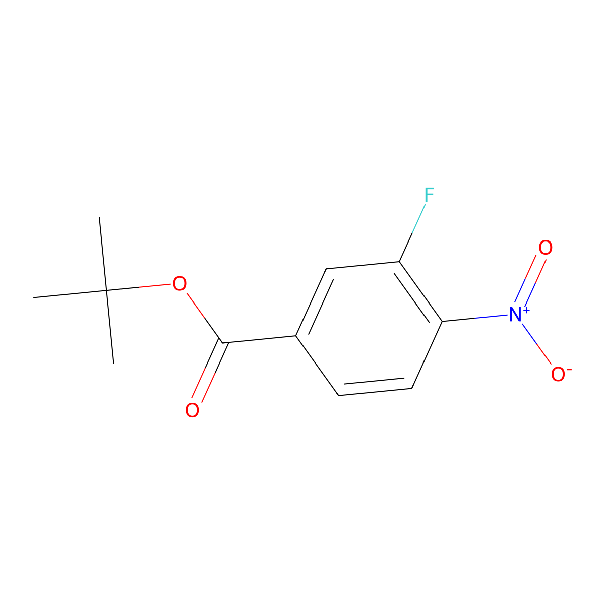 Tert-butyl 3-fluoro-4-nitrobenzoate molecular structure, CAS 157665-52-6