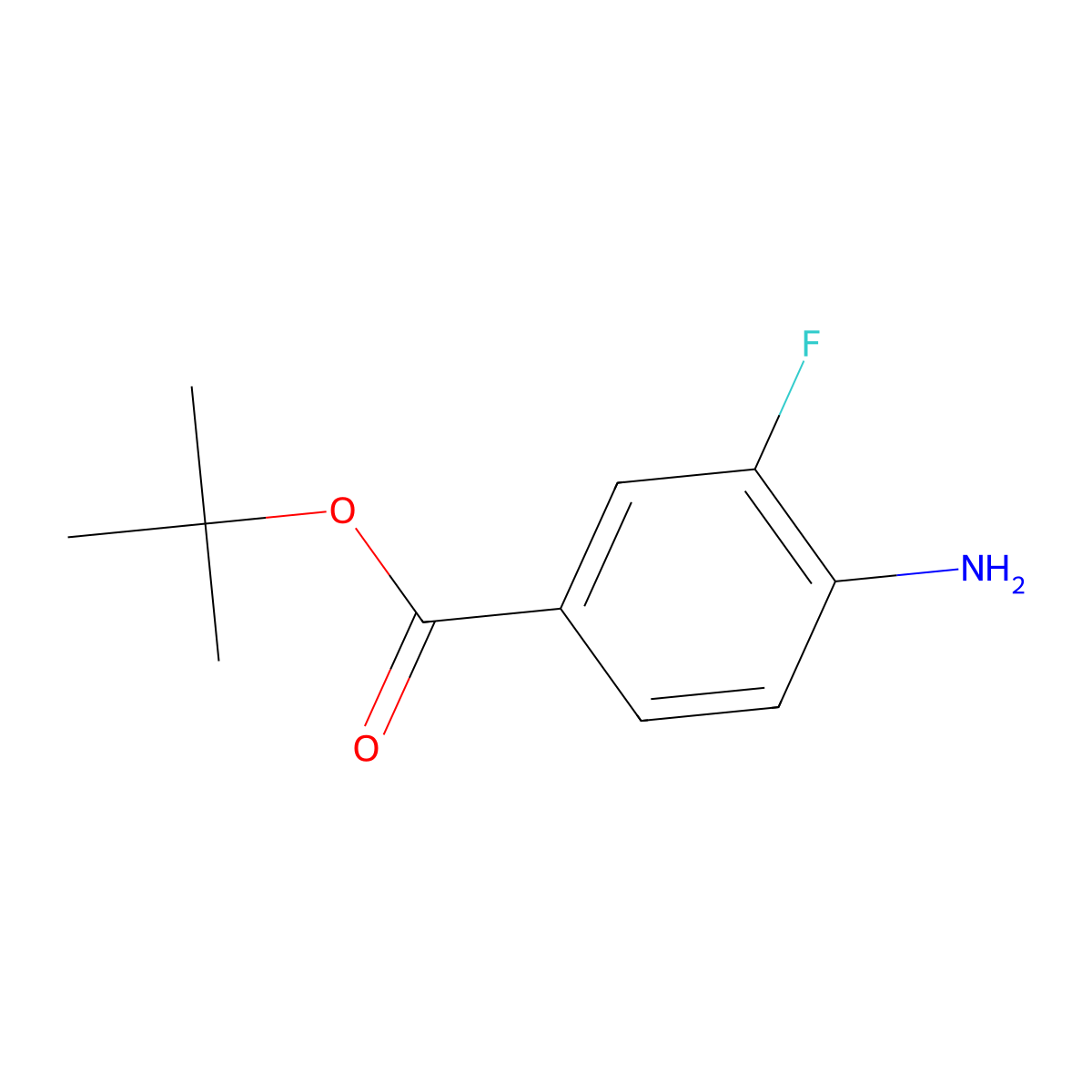 Tert-butyl 4-amino-3-fluorobenzoate molecular structure, CAS 157665-53-7