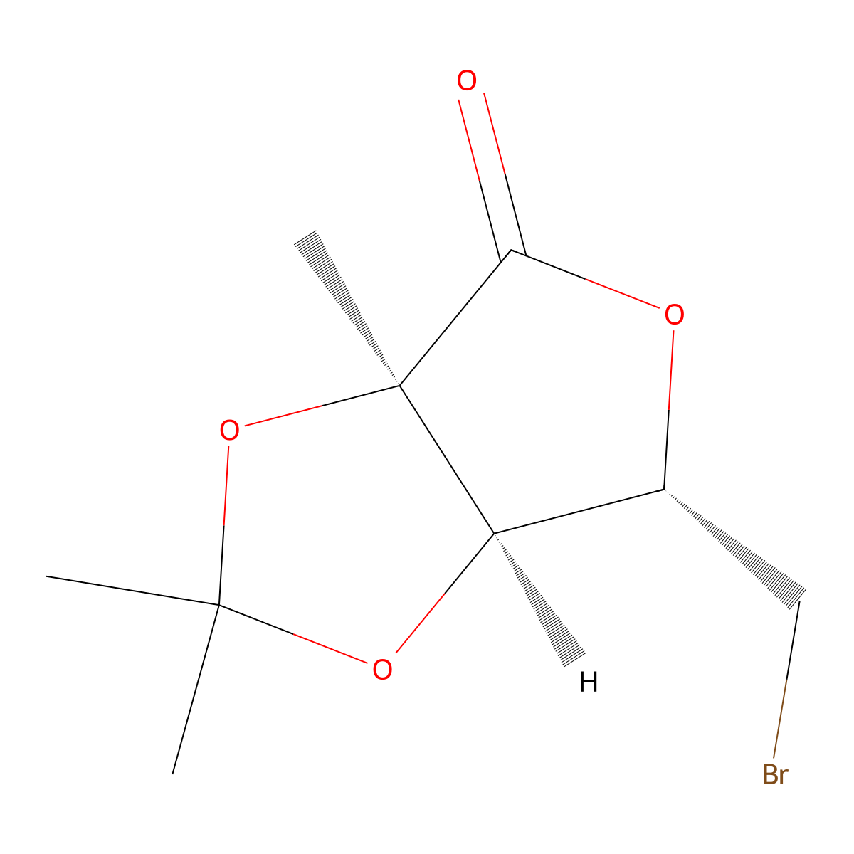 5-Bromo-5-deoxy-2-C-methyl-2,3-o-(1-methylethylidene)-D-ribonic-gamma-lactone molecular structure, CAS 157666-07-4