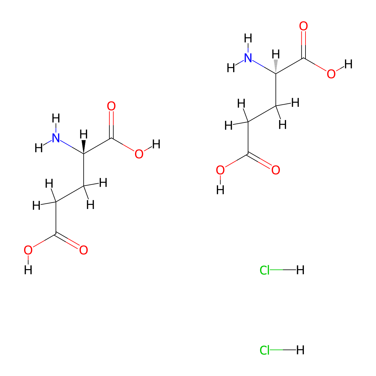 Glutamic acid, hydrochloride (1:1) molecular structure, CAS 15767-75-6