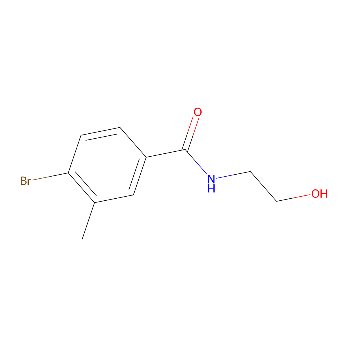 4-Bromo-N-(2-hydroxyethyl)-3-methylbenzamide molecular structure, CAS 157672-18-9