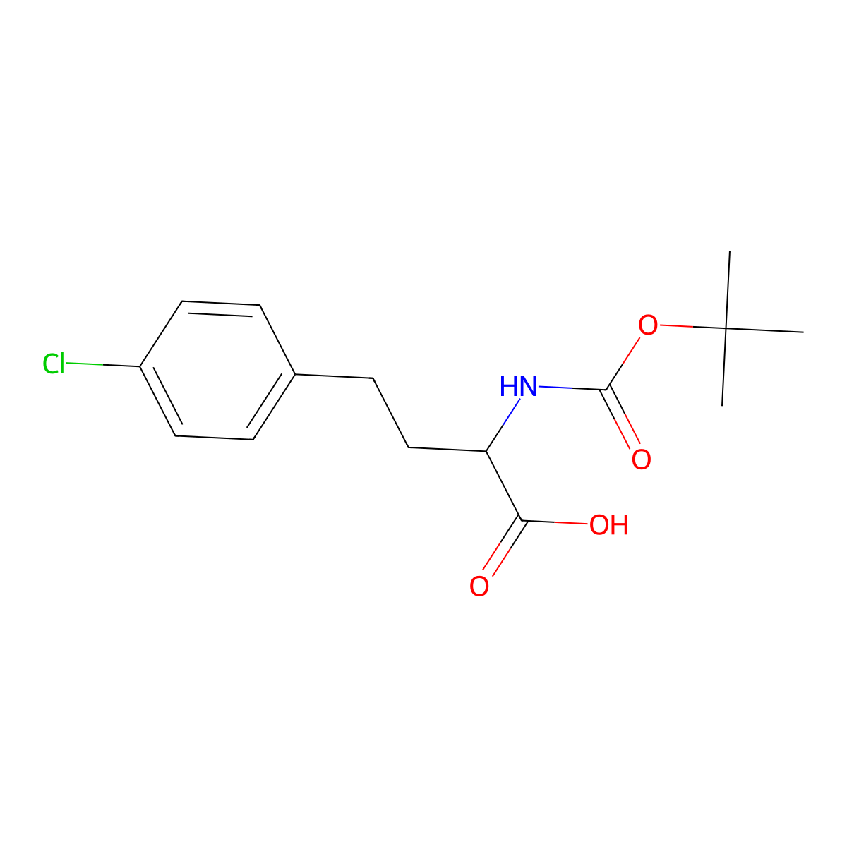 (S)-2-Tert-butoxycarbonylamino-4-(4-chloro-phenyl)-butyric acid molecular structure, CAS 157683-99-3
