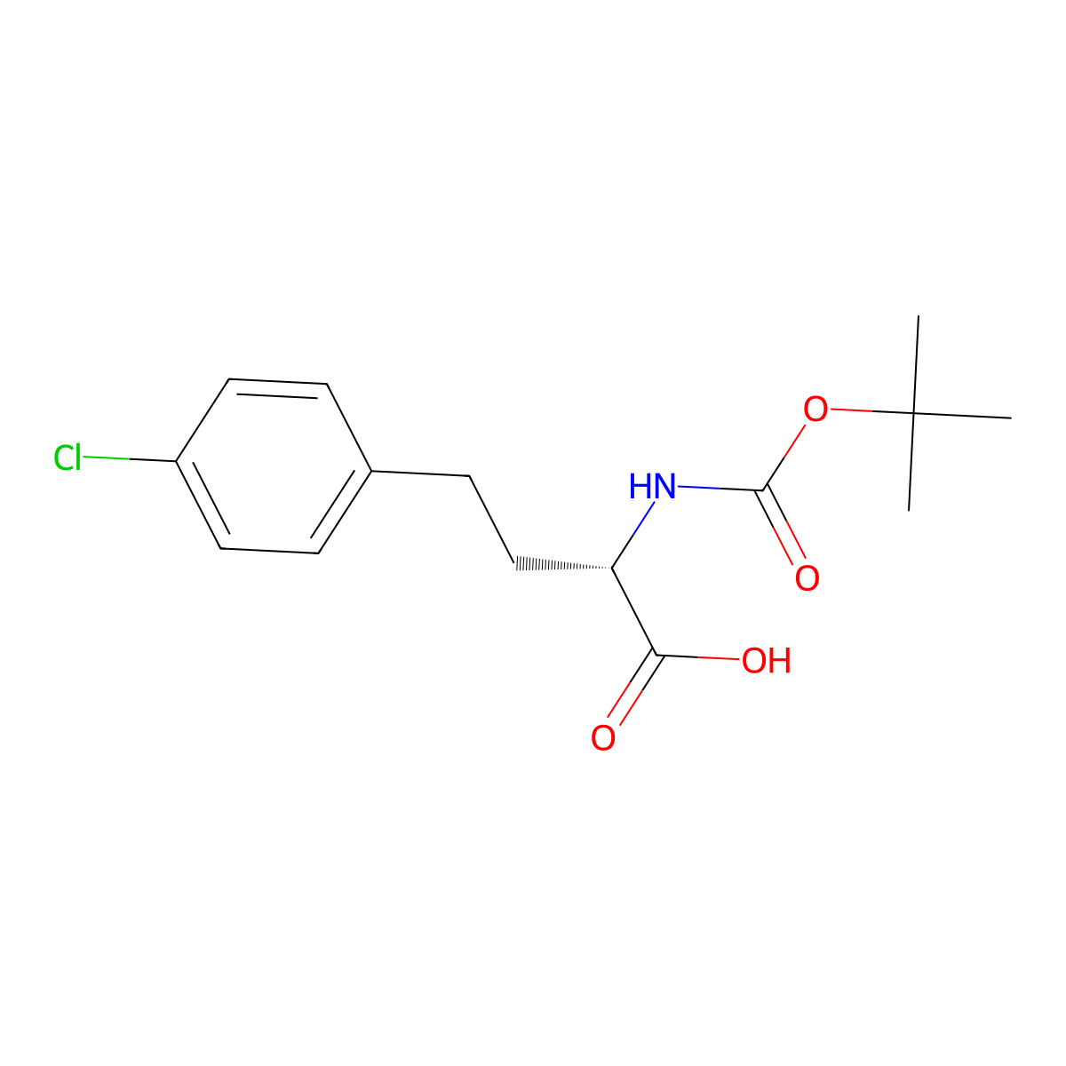 (S)-2-Tert-butoxycarbonylamino-4-(4-chloro-phenyl)-butyric acid molecular structure, CAS 157683-99-3