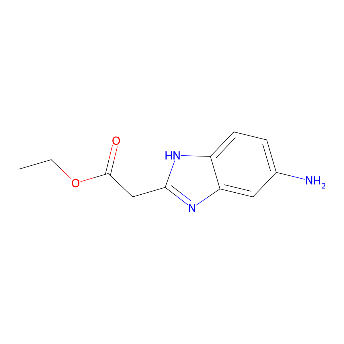 ethyl 2-(5-amino-1H-benzo[d]imidazol-2-yl)acetate molecular structure, CAS 157688-29-4