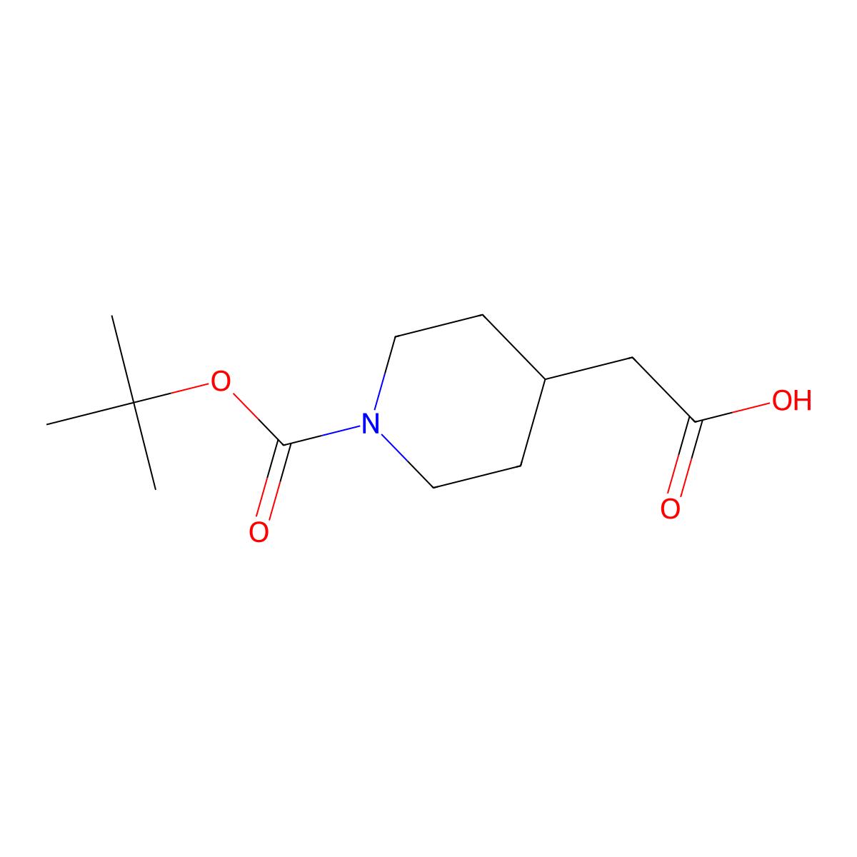 [1-(tert-Butoxycarbonyl)piperidin-4-yl]acetic acid molecular structure, CAS 157688-46-5