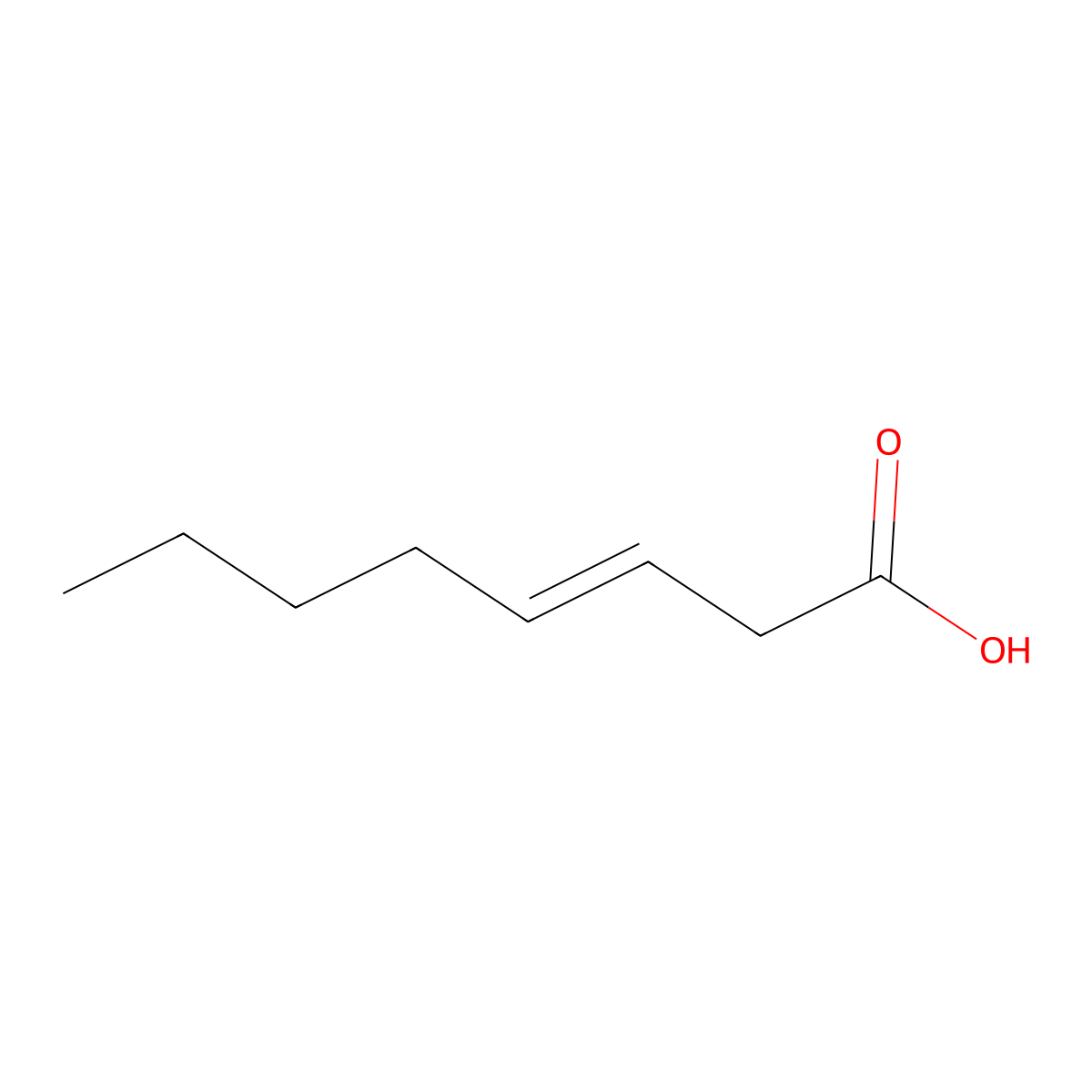 3-Octenoic acid molecular structure, CAS 1577-19-1