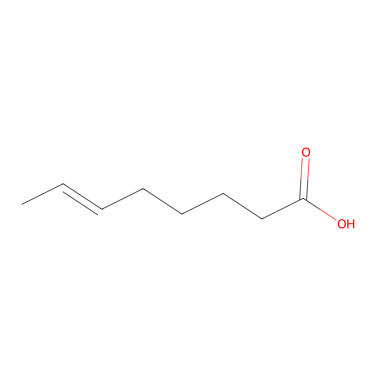 trans-epsilon-Octenoic acid molecular structure, CAS 1577-21-5