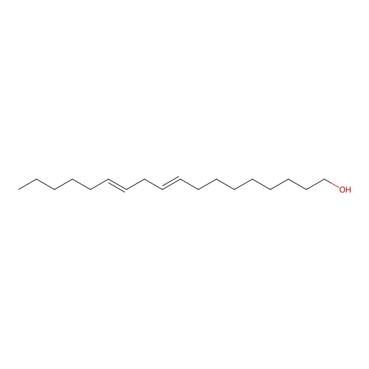 9,12-Octadecadien-1-ol, (9Z,12Z)- molecular structure, CAS 1577-52-2