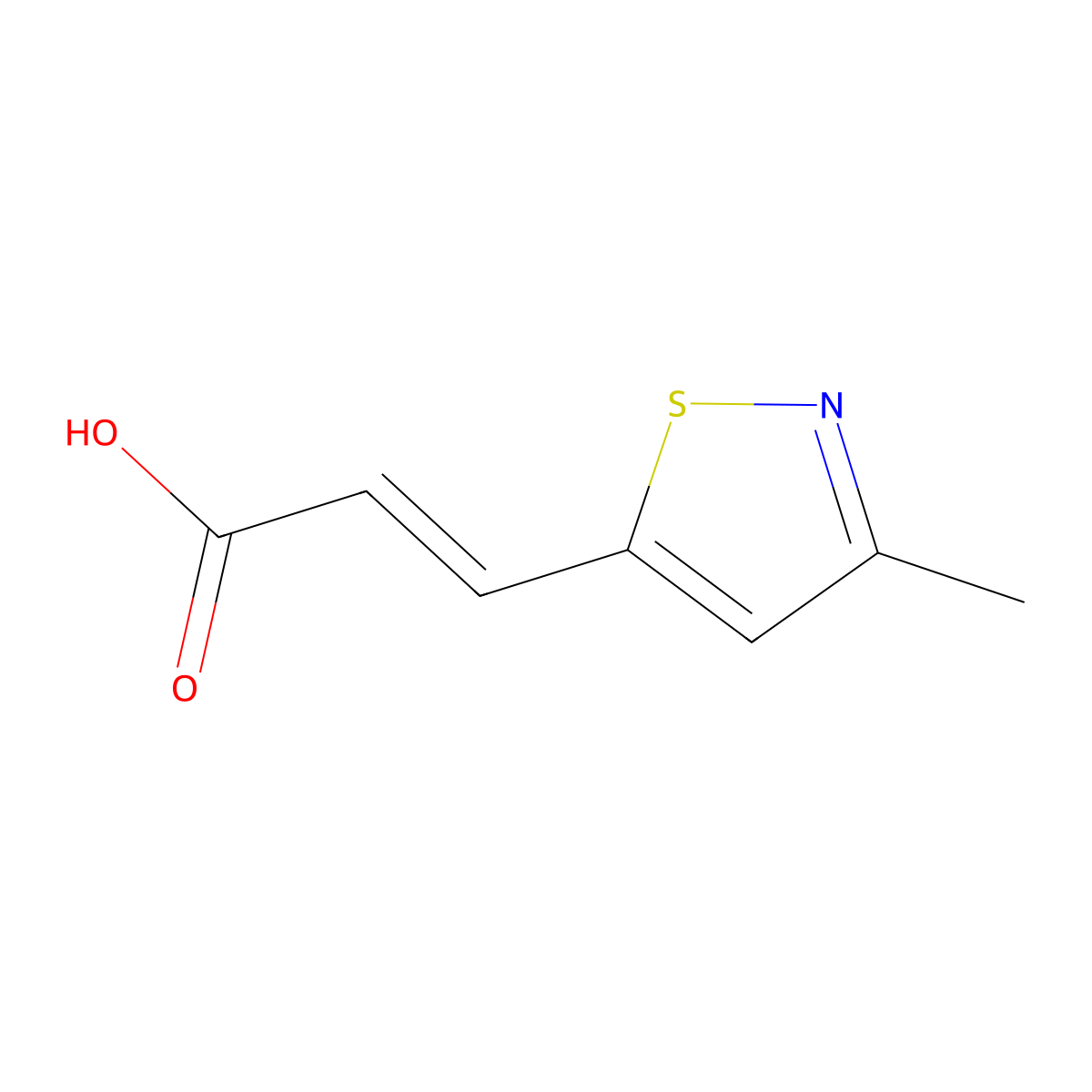 3-(3-Methylisothiazol-5-yl)acrylic acid molecular structure, CAS 1577-64-6