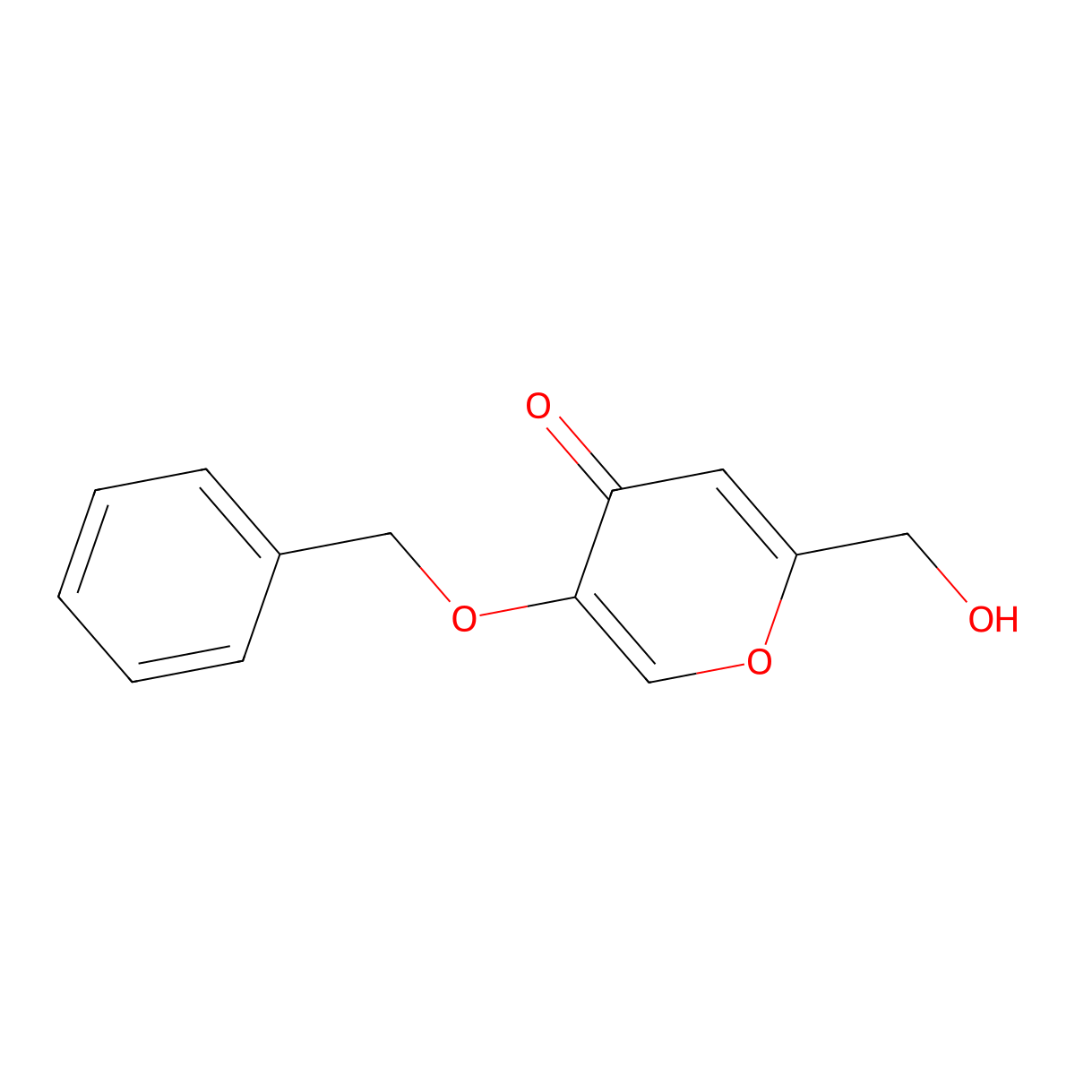 5-(benzyloxy)-2-(hydroxymethyl)-4H-pyran-4-one molecular structure, CAS 15771-06-9