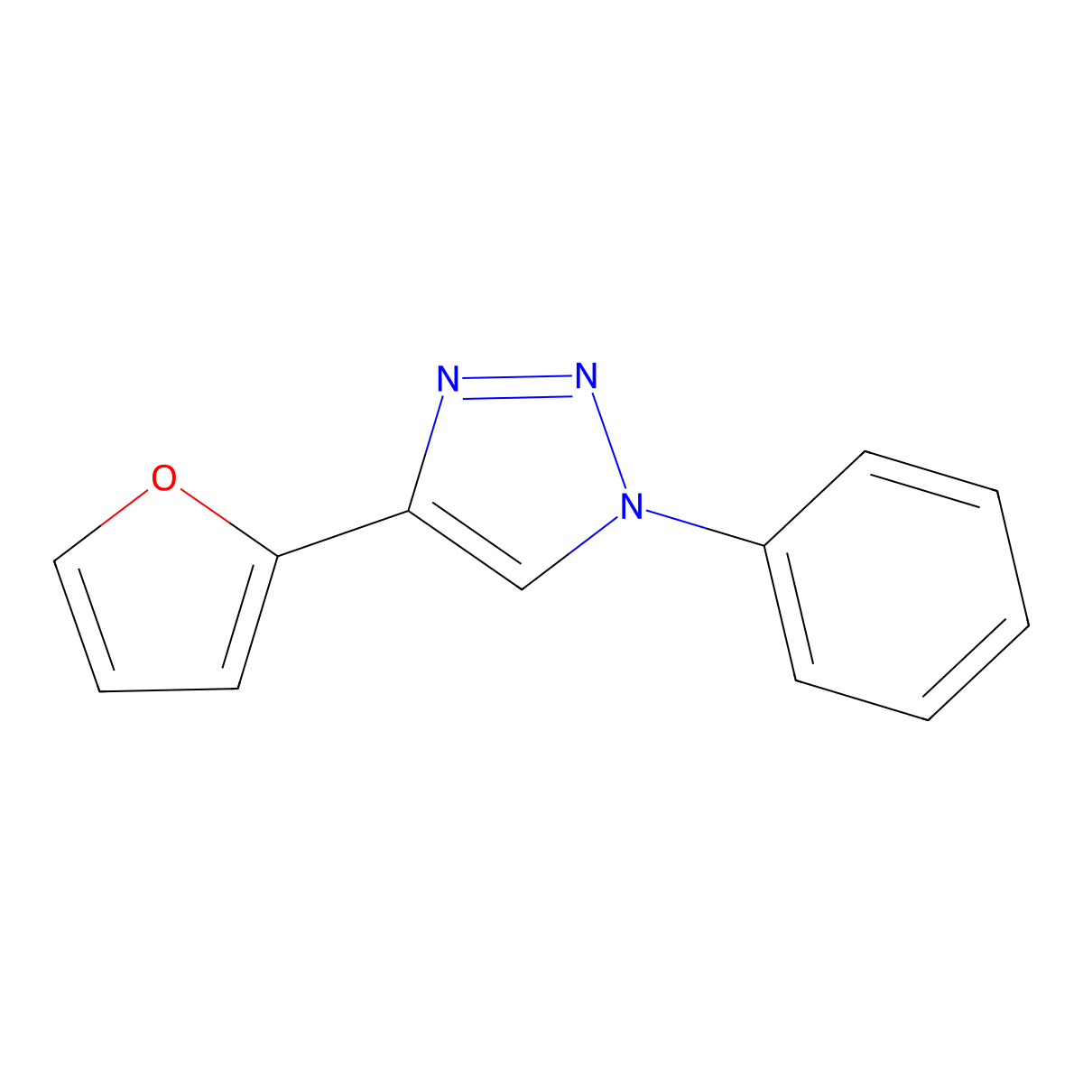 4-(furan-2-yl)-1-phenyl-1H-1,2,3-triazole molecular structure, CAS 1577187-90-6