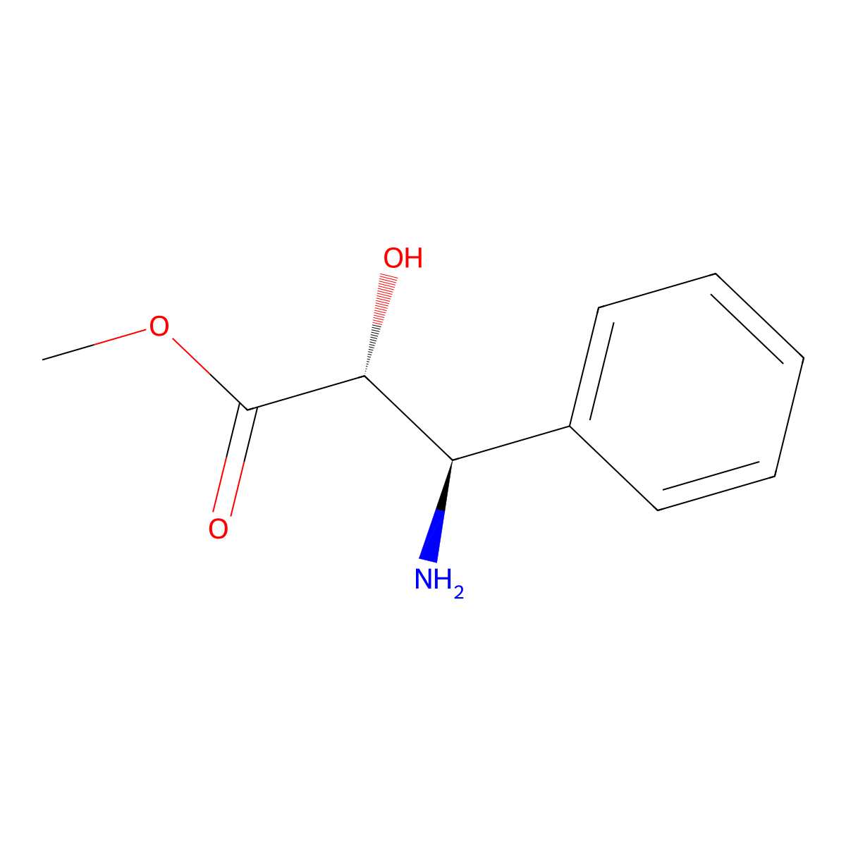 methyl (2R,3R)-3-amino-2-hydroxy-3-phenylpropanoate molecular structure, CAS 157722-44-6