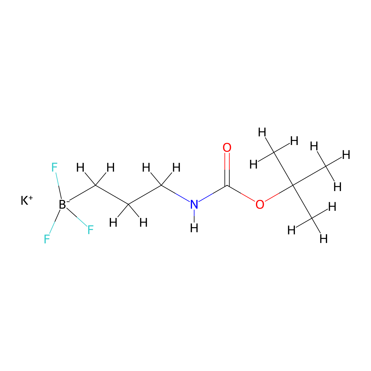 potassium tert-butyl N-[3-(trifluoroboranuidyl)propyl]carbamate molecular structure, CAS 1577289-26-9