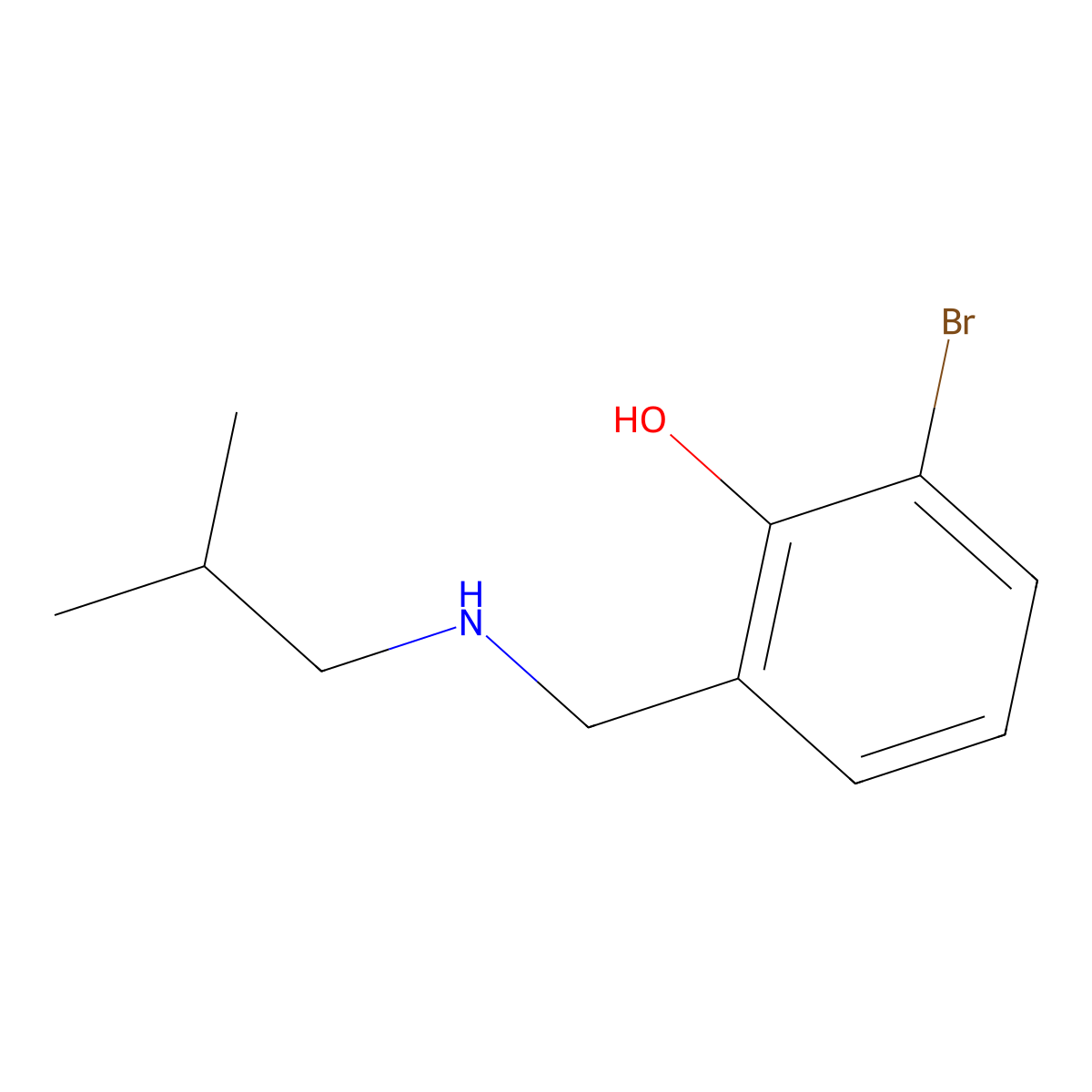 2-Bromo-6-{[(2-methylpropyl)amino]methyl}phenol molecular structure, CAS 157729-13-0