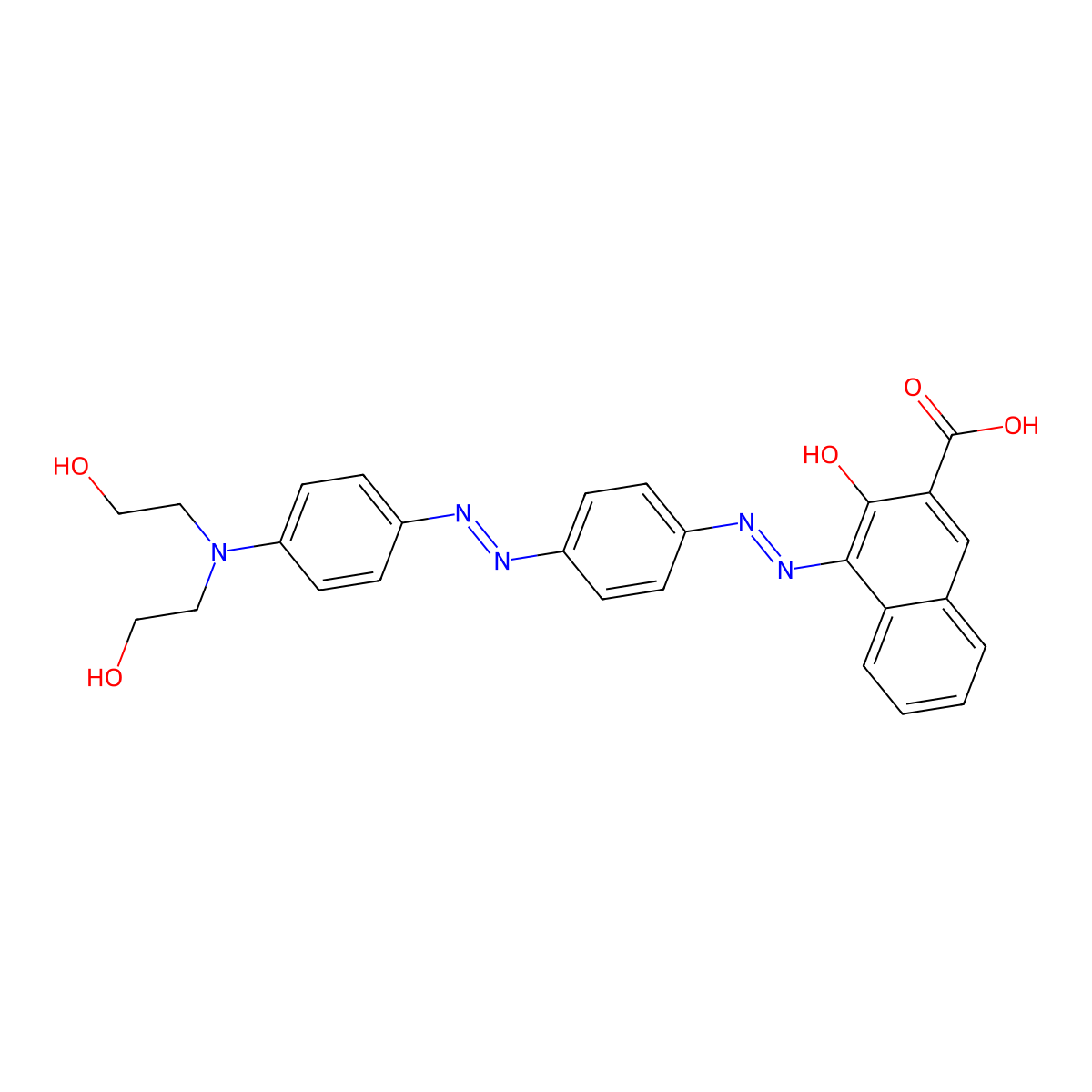 2-Naphthalenecarboxylic acid, 4-[2-[4-[2-[4-[bis(2-hydroxyethyl)amino]phenyl]diazenyl]phenyl]diazenyl]-3-hydroxy- molecular structure, CAS 15773-36-1